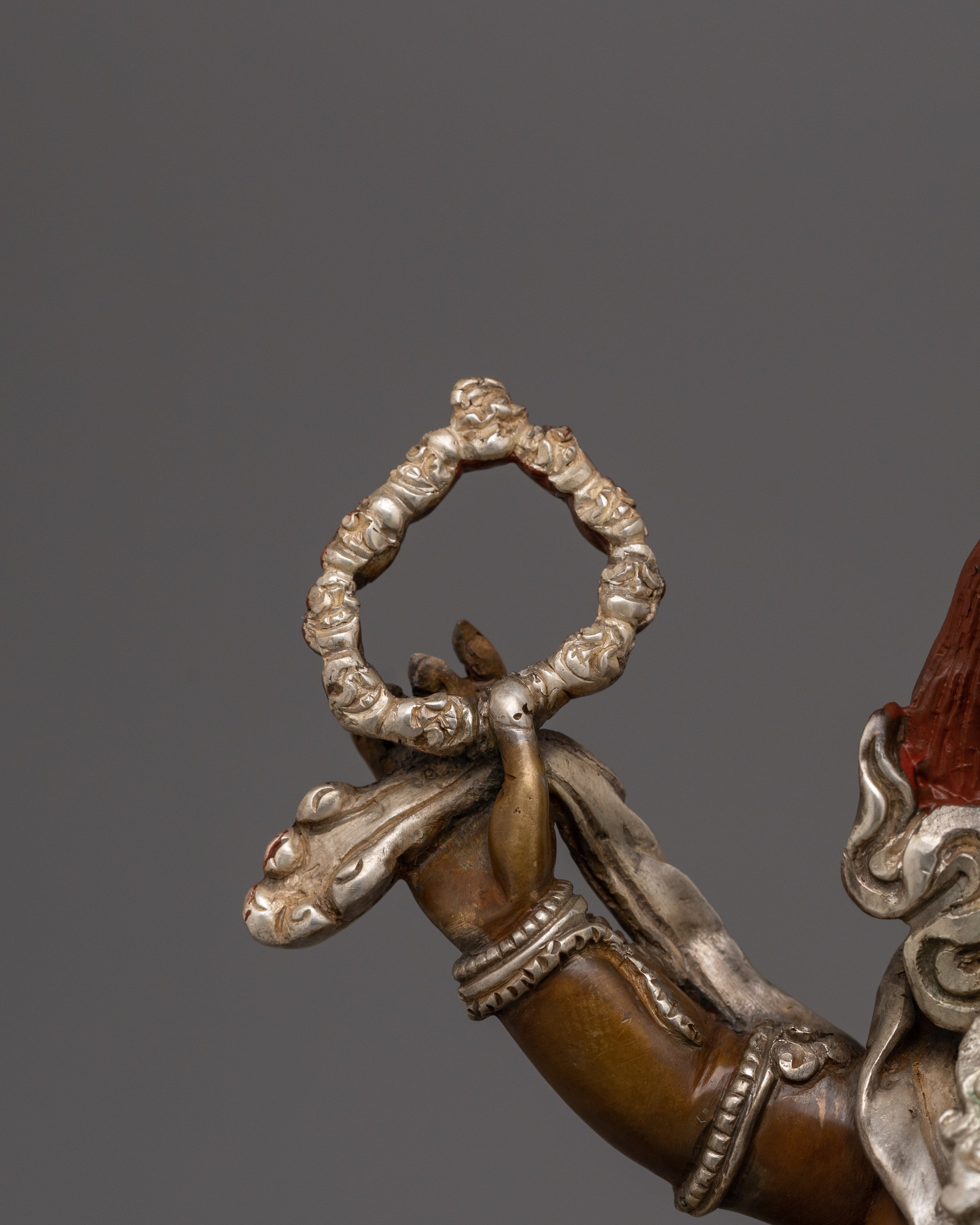 Silver Plated Six Armed Mahakala Statue | The Supreme Dharma Protector