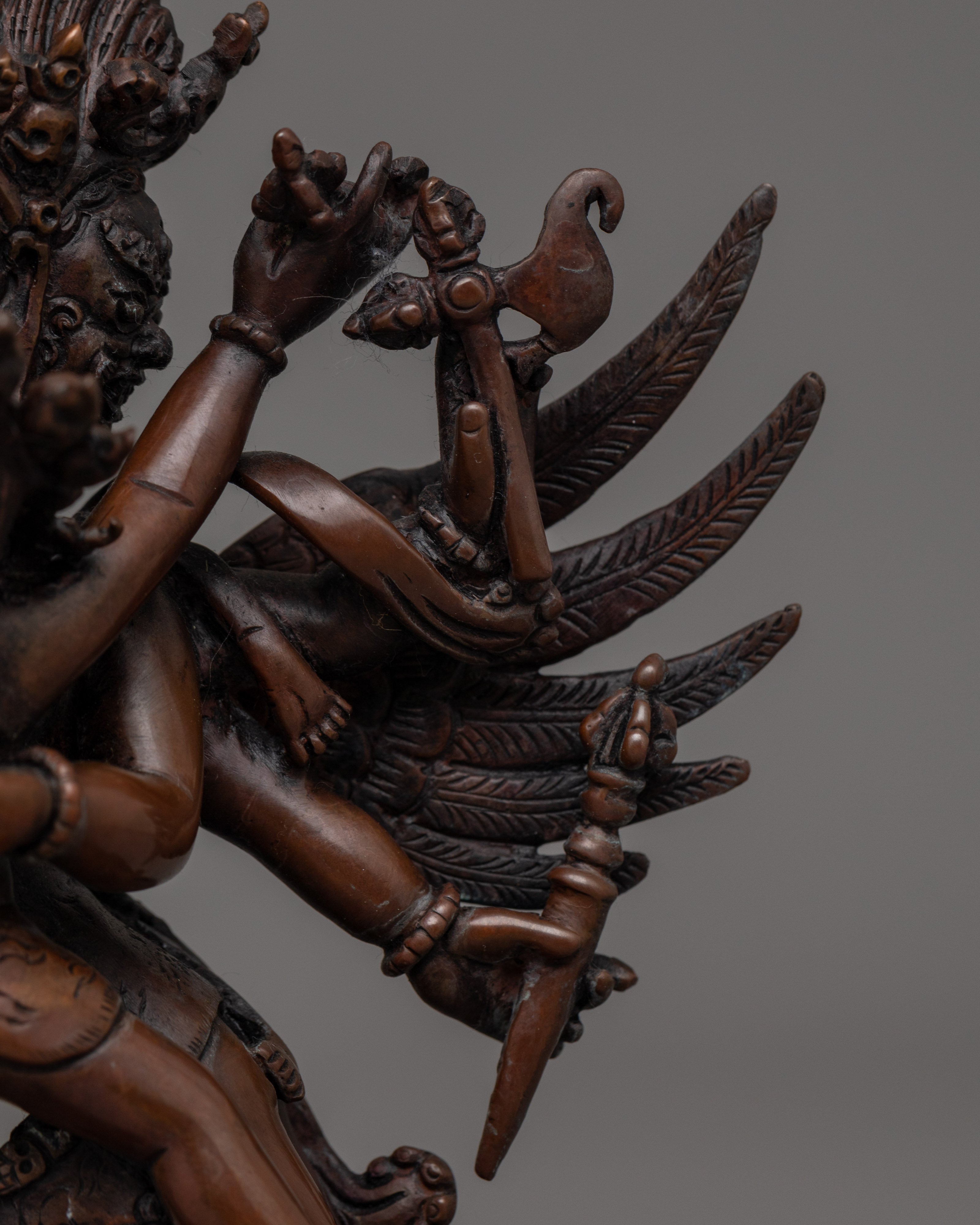 Hayagirve with Oxidized copper body Statue |The Wrathful Wisdom Protector