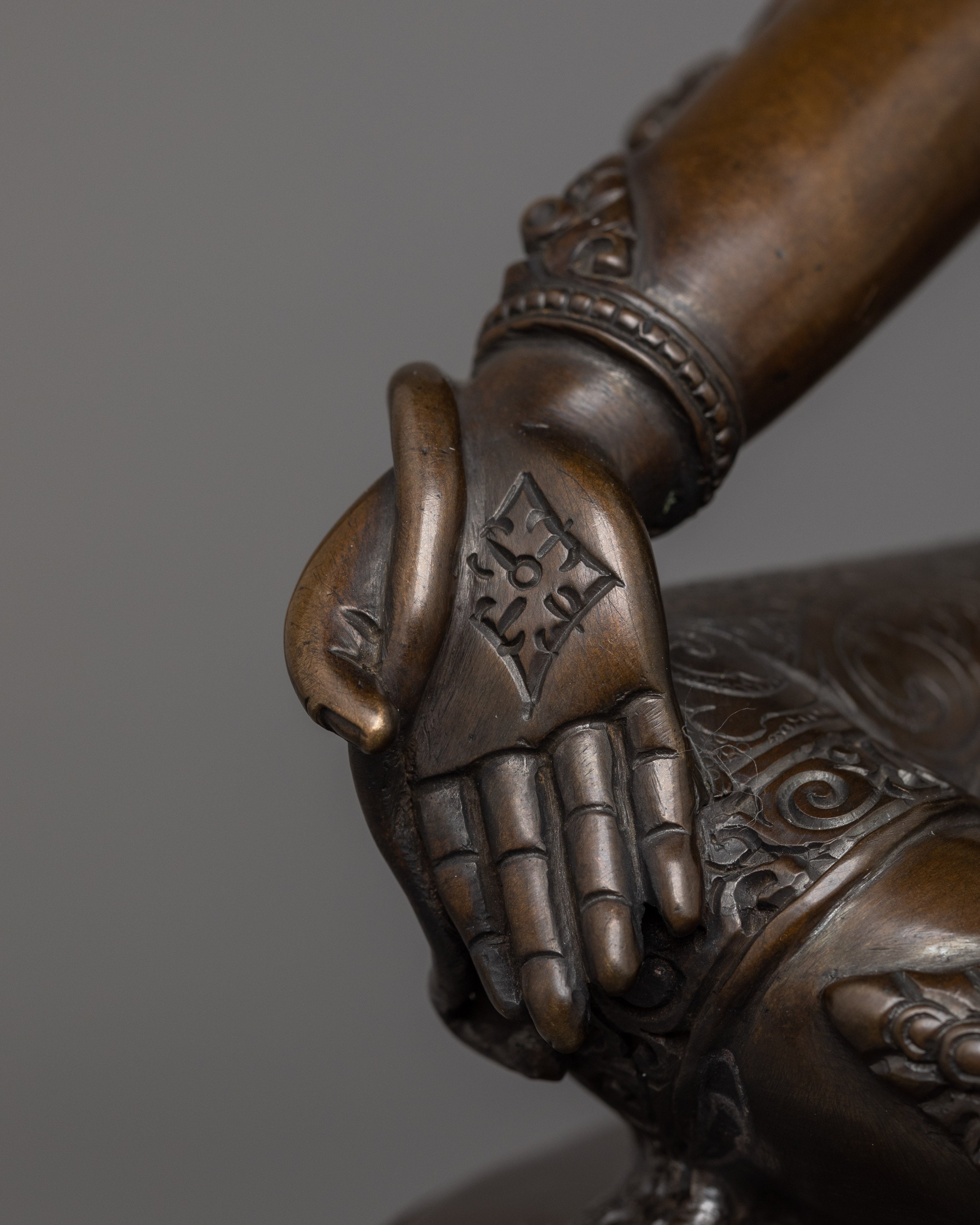 Green Tara with Oxidized Copper Body Statue | The Swift Savior