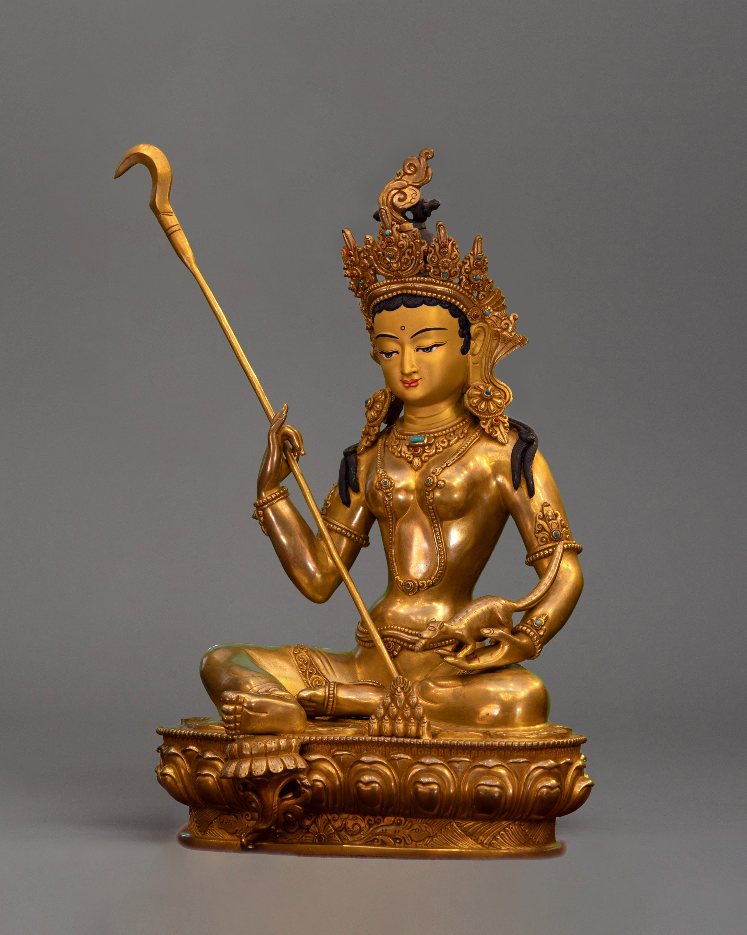 Golden Red Manohara Vasudhara Statue | Traditional Himalayan Art