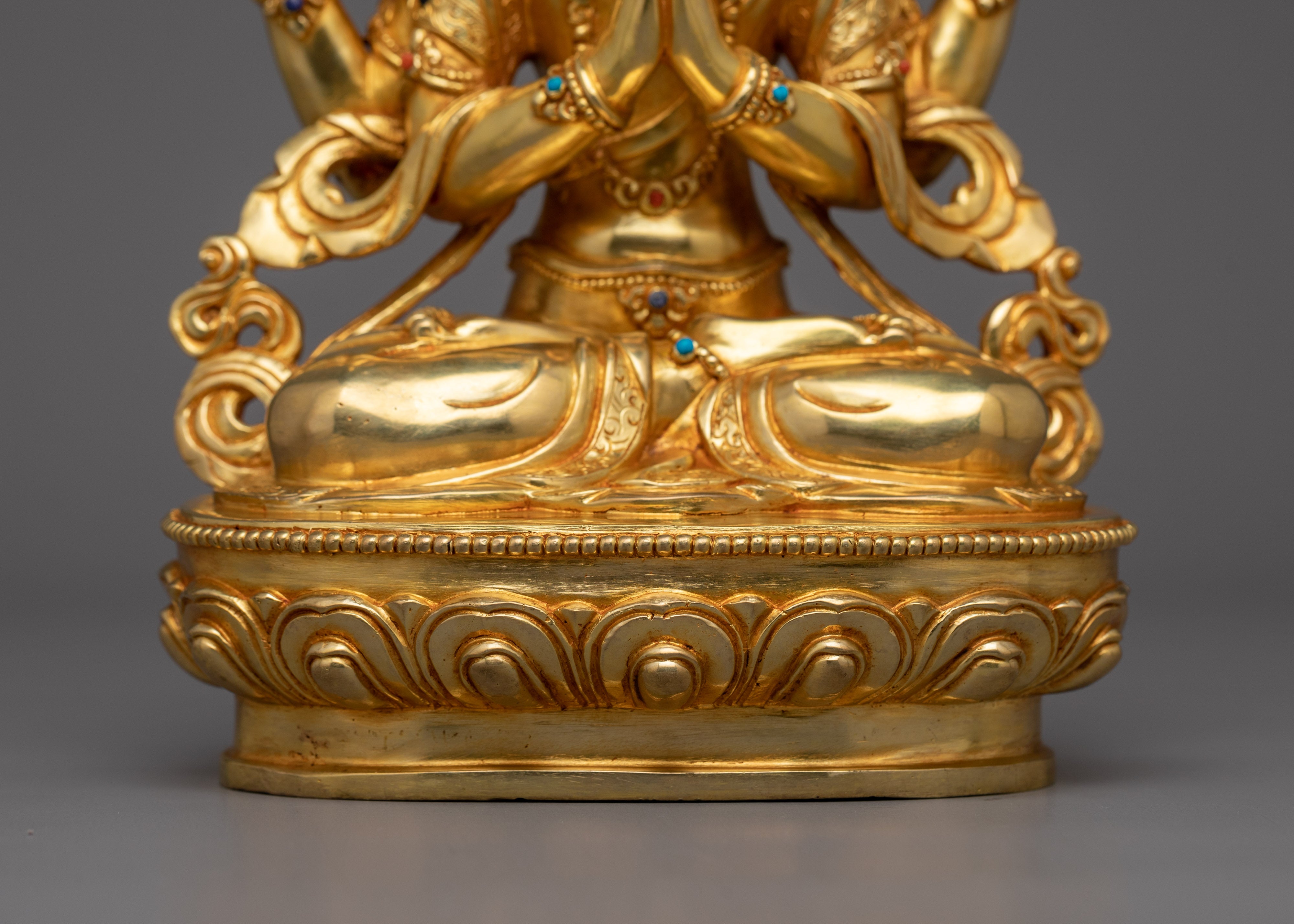 Handmade Figurine Infinite Compassion Deity Chenrezig |The Compassionate Heart