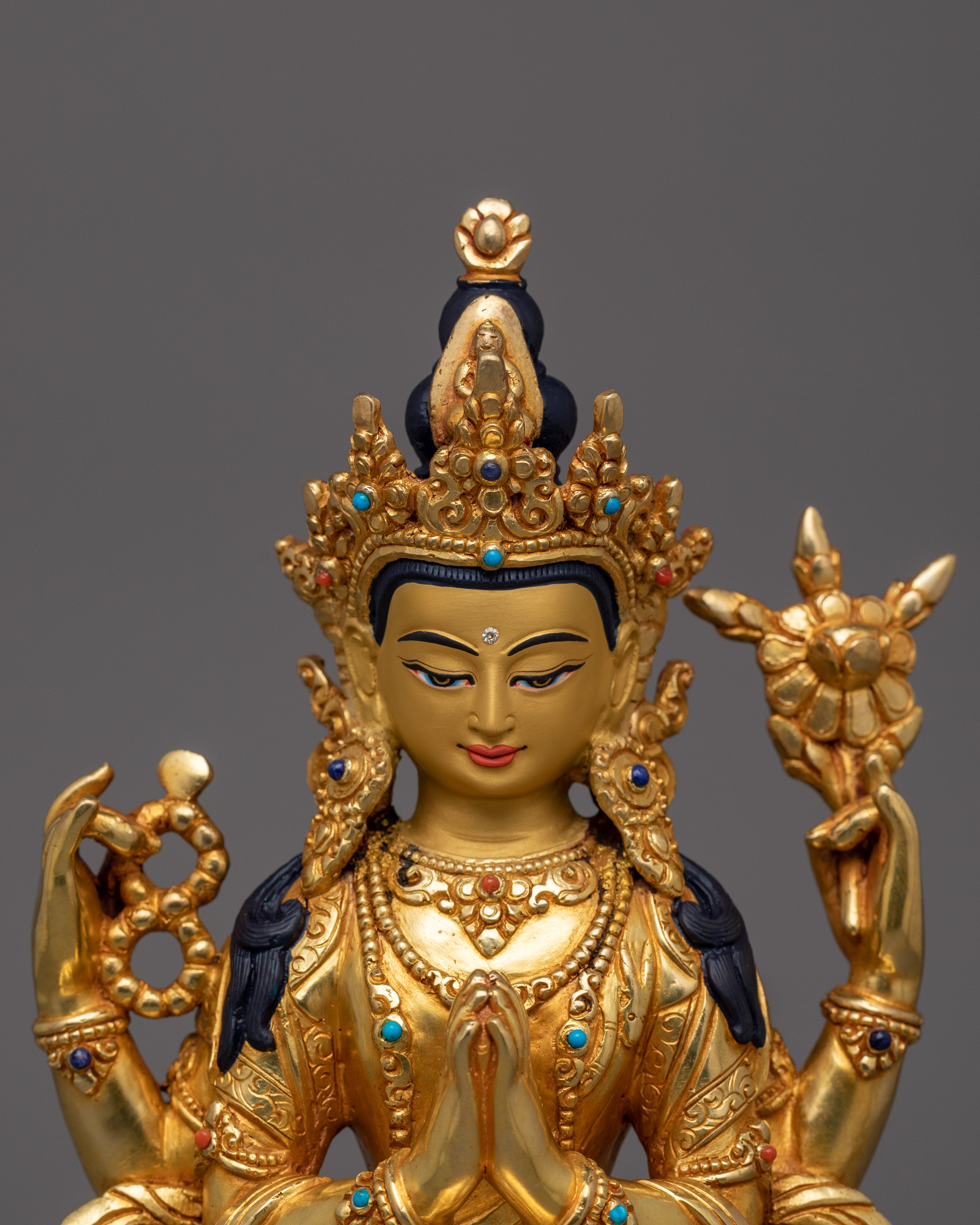 Handmade Figurine Infinite Compassion Deity Chenrezig |The Compassionate Heart