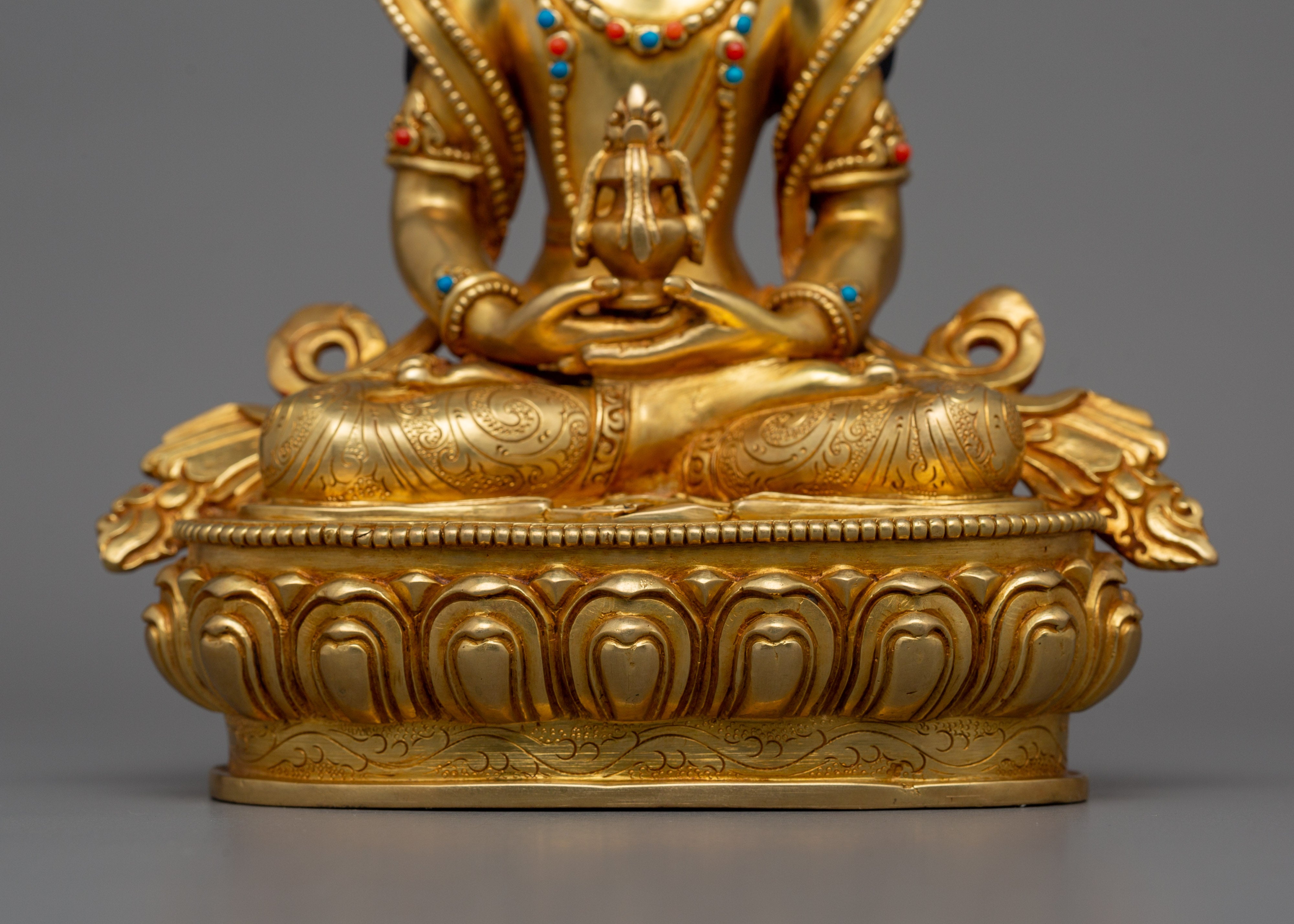 Handmade Statue of Tibetan Deity Amitayus | Compassion and Longevity
