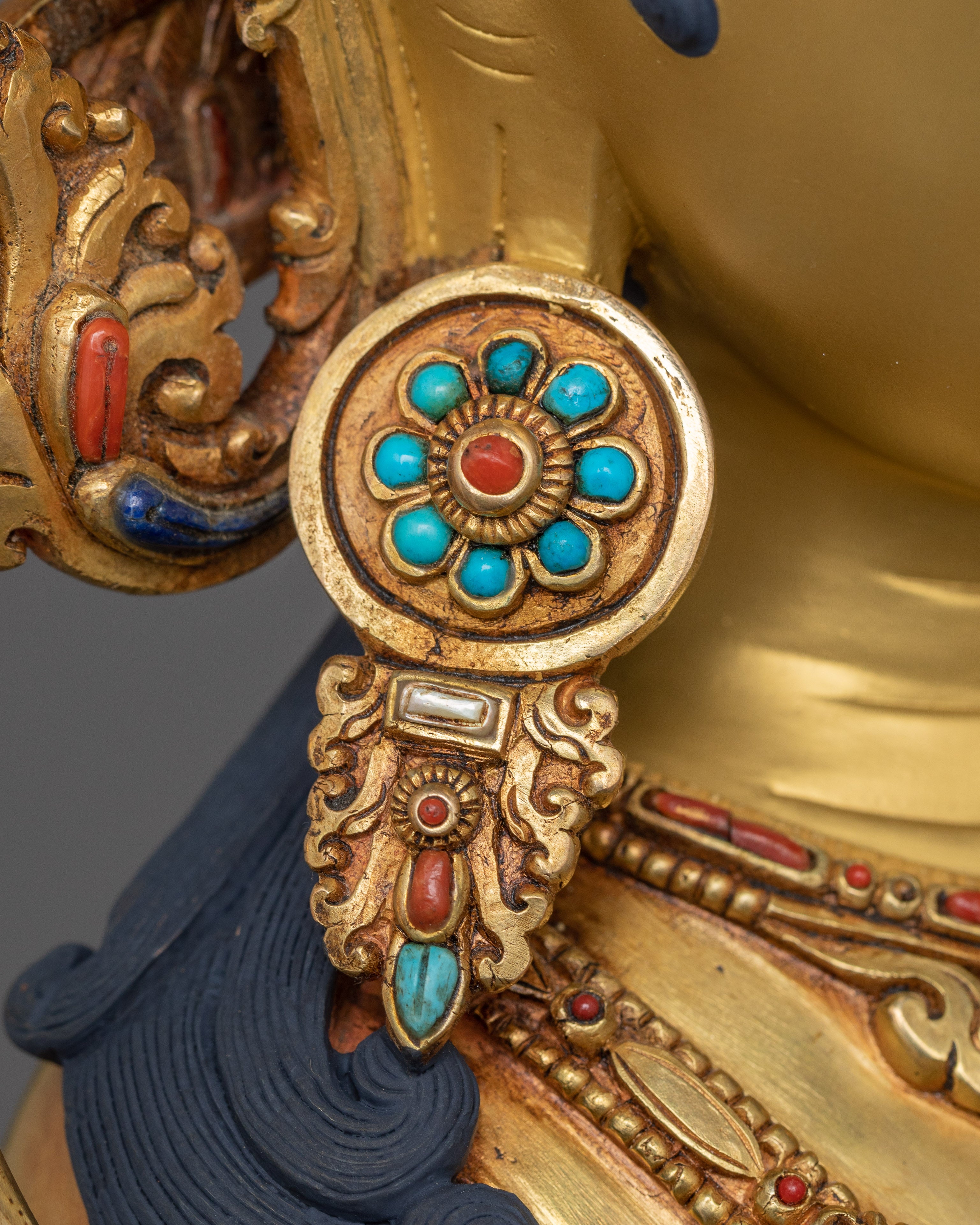 Beautiful Golden Green Tara Statue | Known as Compassionate Protector