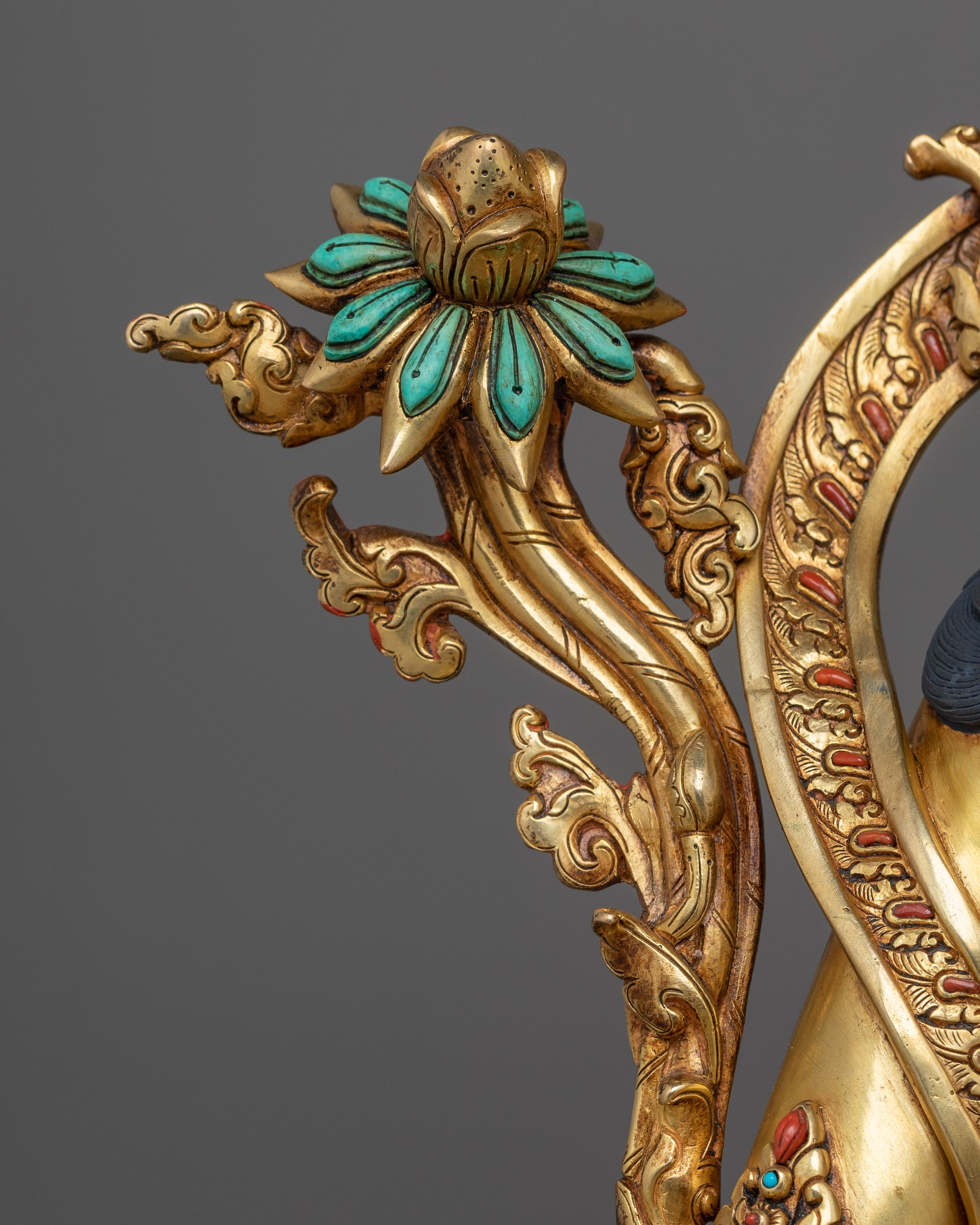 Beautiful Golden Green Tara Statue | Known as Compassionate Protector