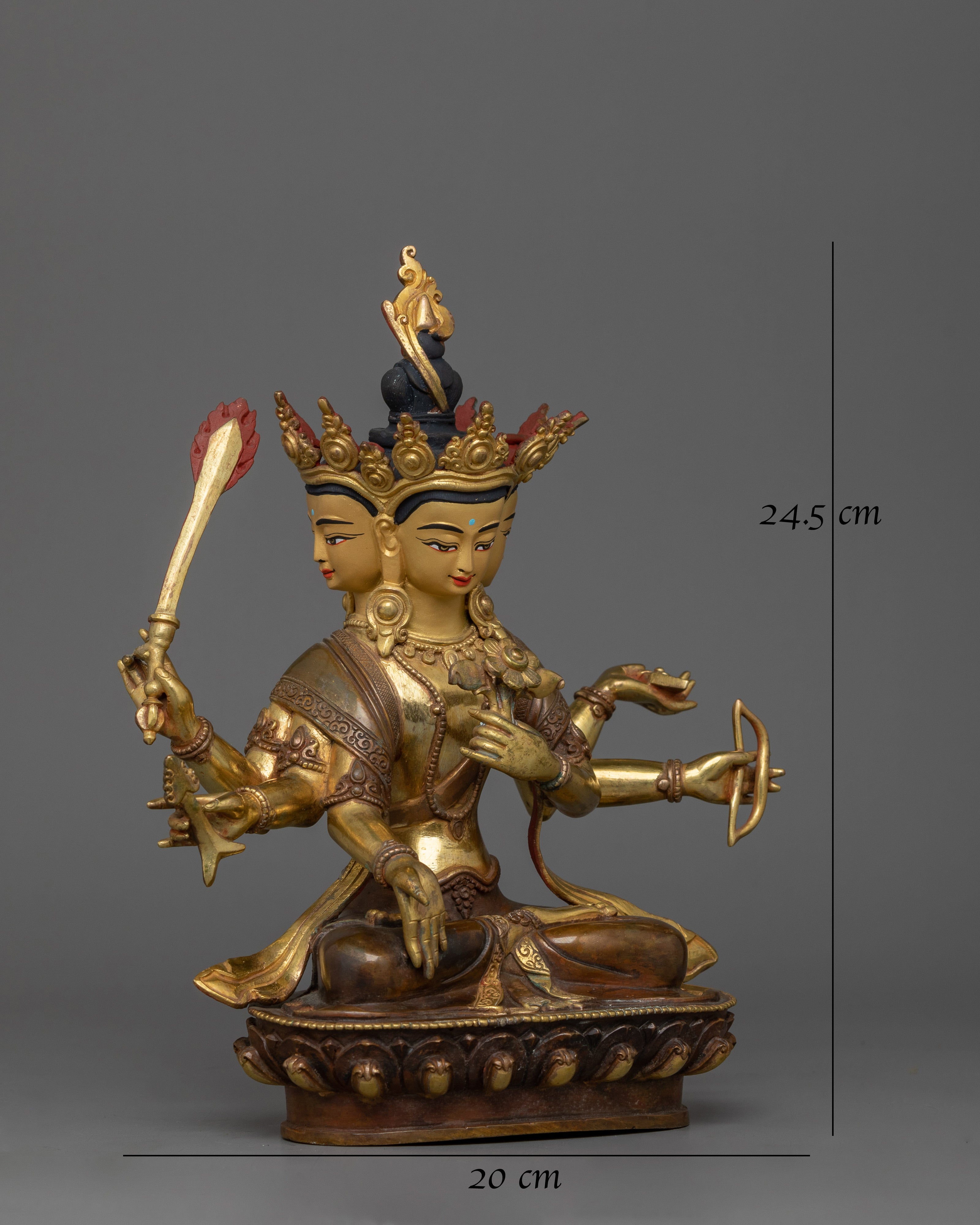 24K Gold Gilded Maha Manjushri