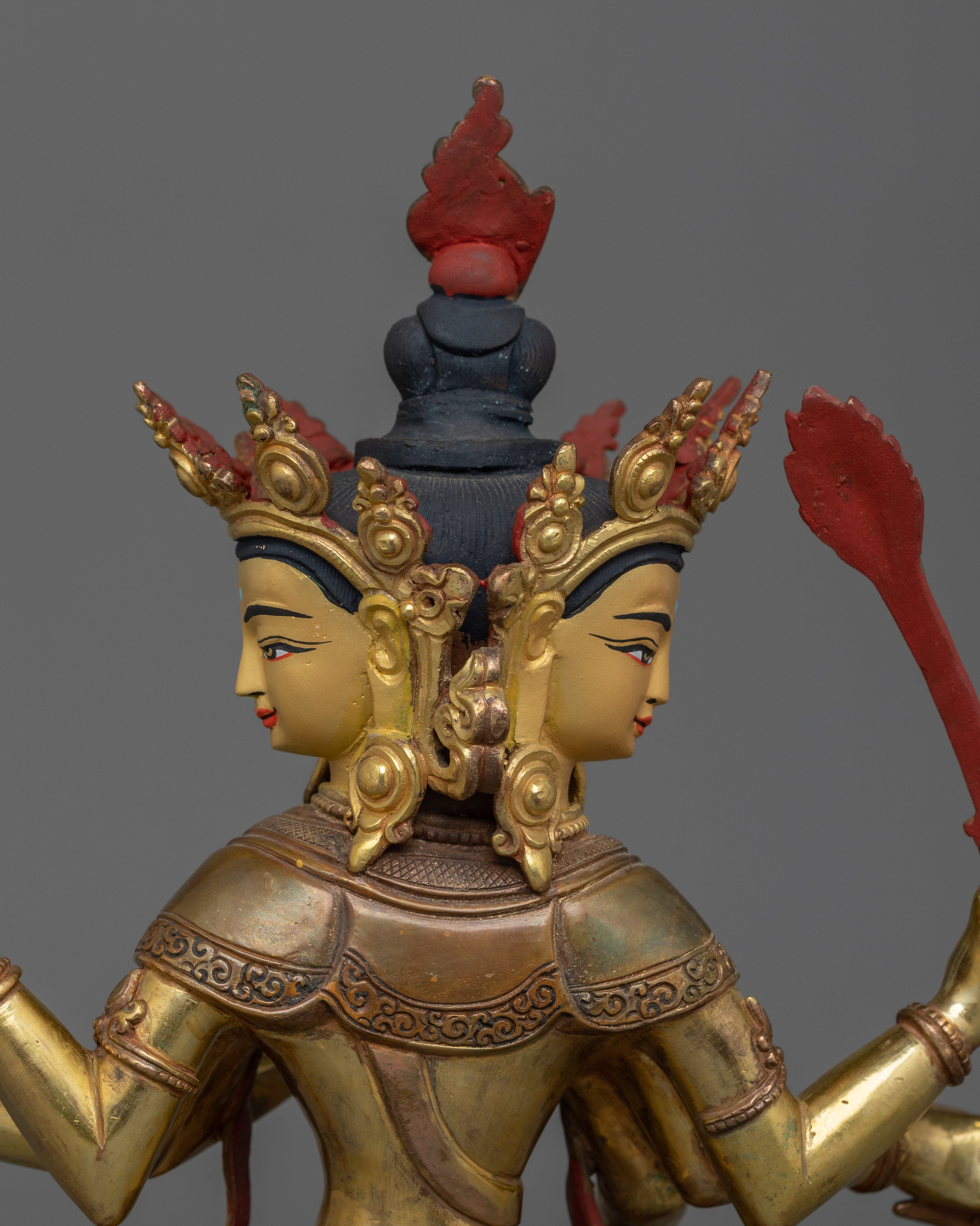 24K Gold Gilded Maha Manjushri Statue | The Embodiment of Transcendent Wisdom