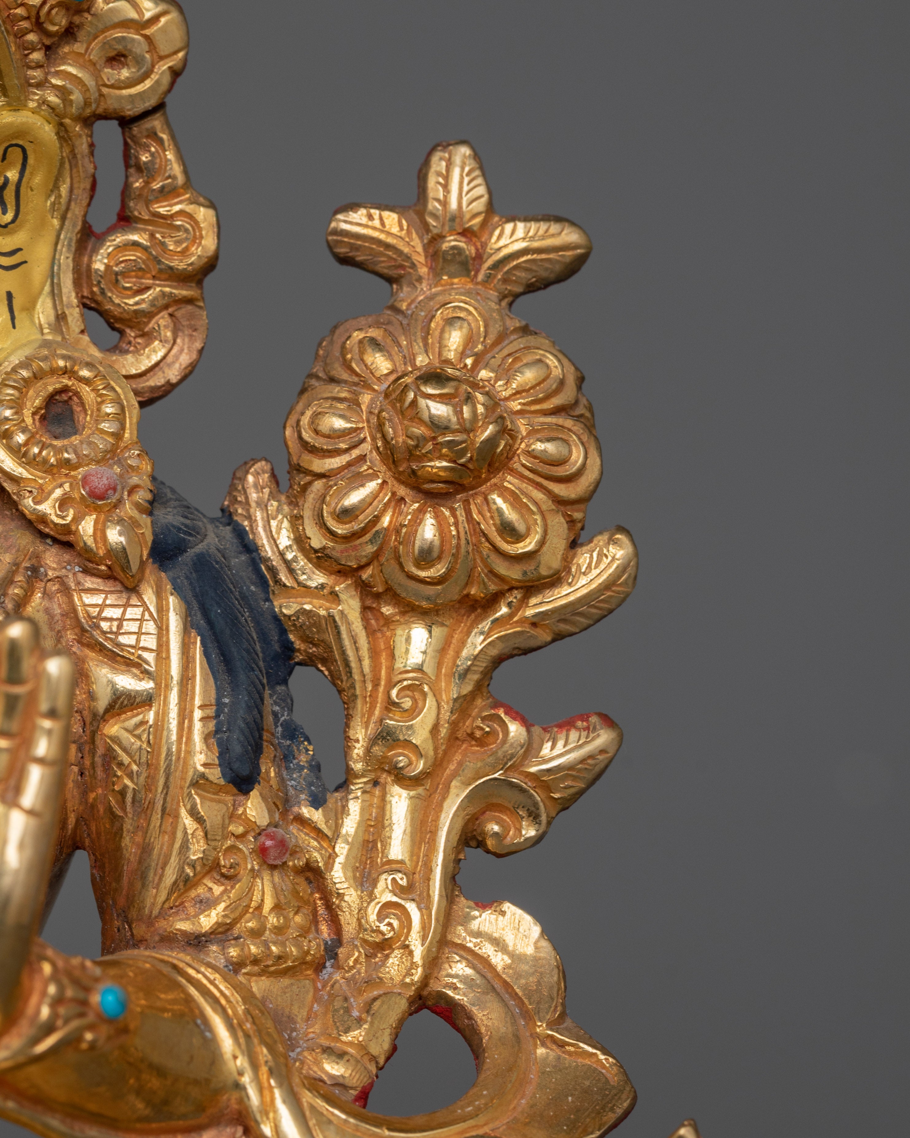 Handmade Golden Statue of Seven Eyes White Tara | The Goddess of Longevity