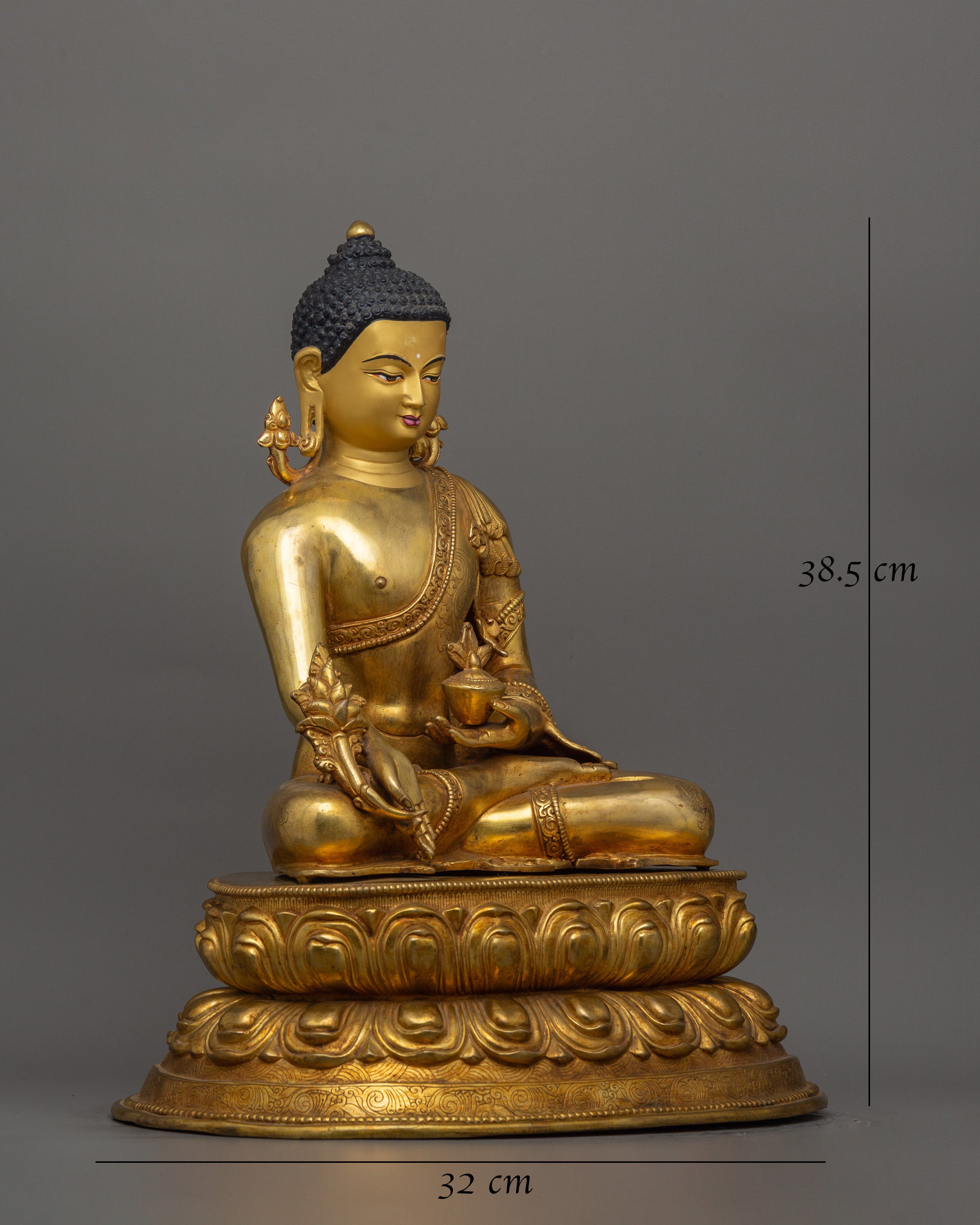 24K Gold Gilded Healer Medicine Buddha