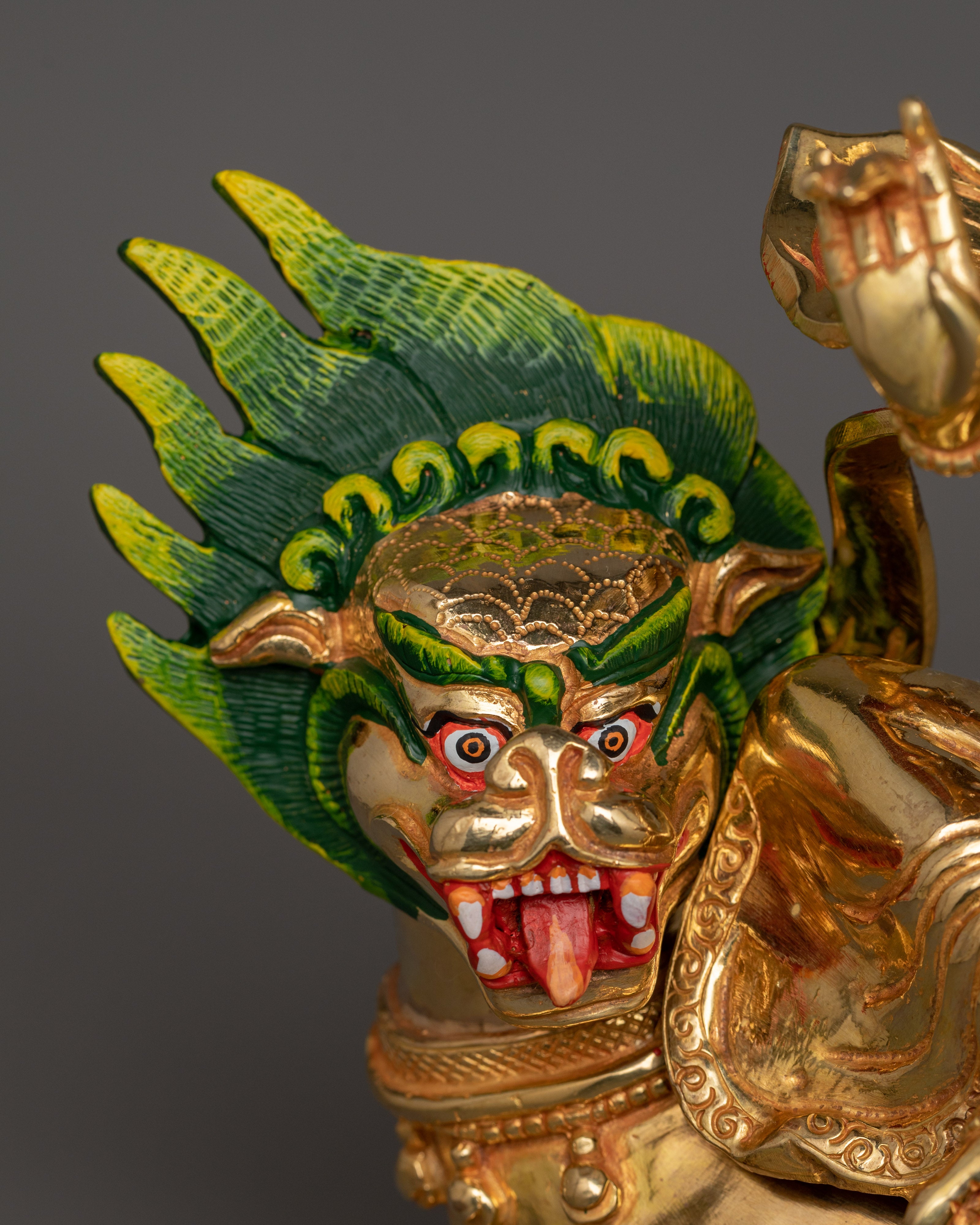 Traditional Statue of Namtoshe with Lion | The Guardian of Wealth and Prosperity