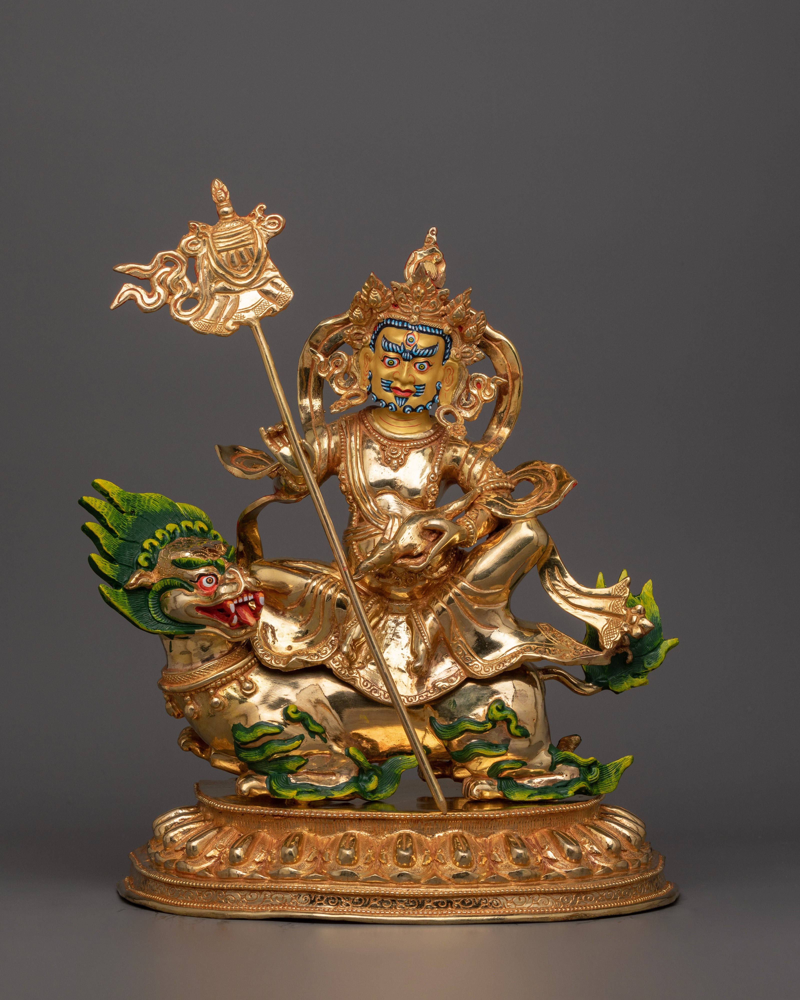 Traditional Statue of Namtoshe with Lion | The Guardian of Wealth and Prosperity