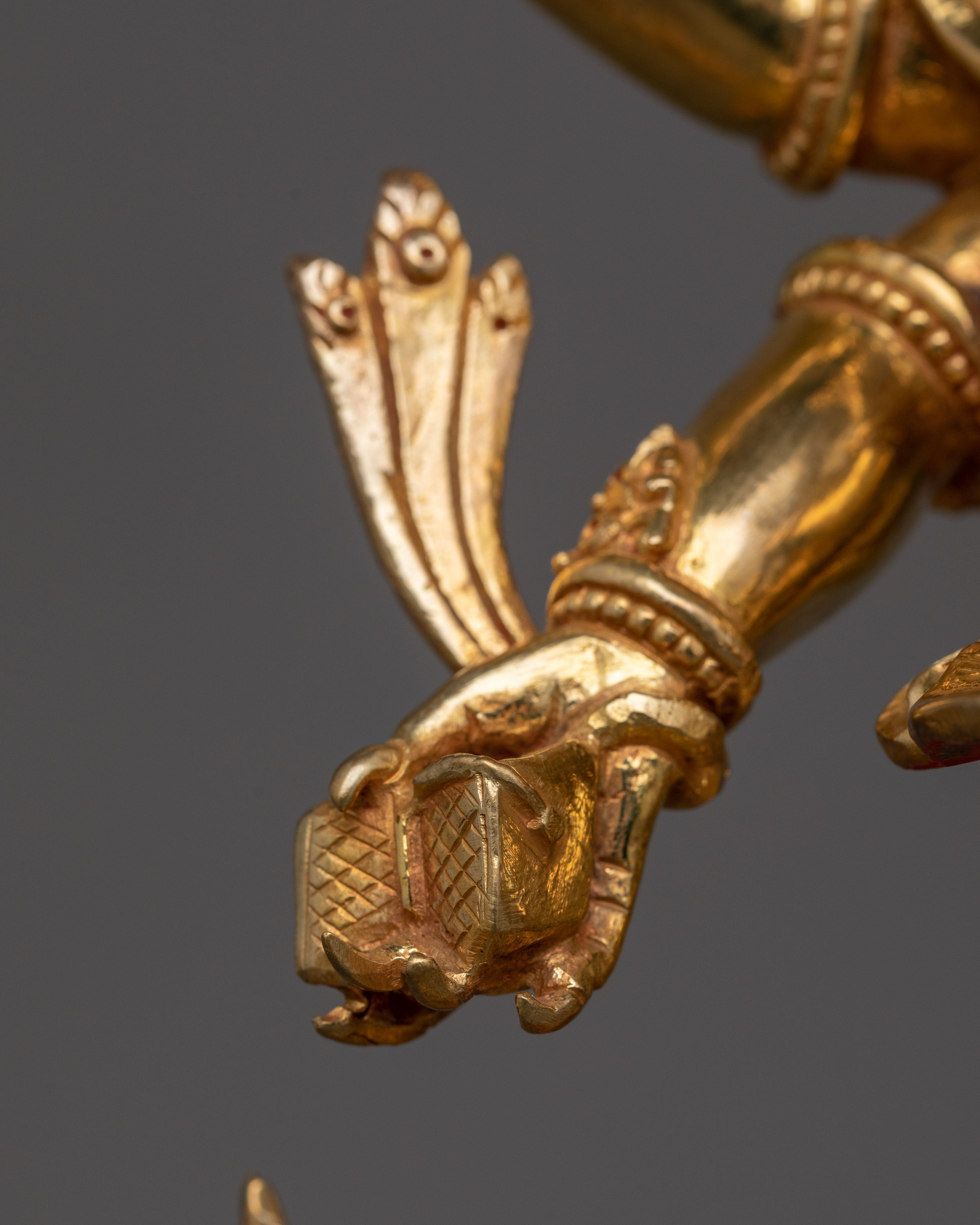 24K Gold Gilded White Mahakala Statue | The Protector of Spiritual Prosperity