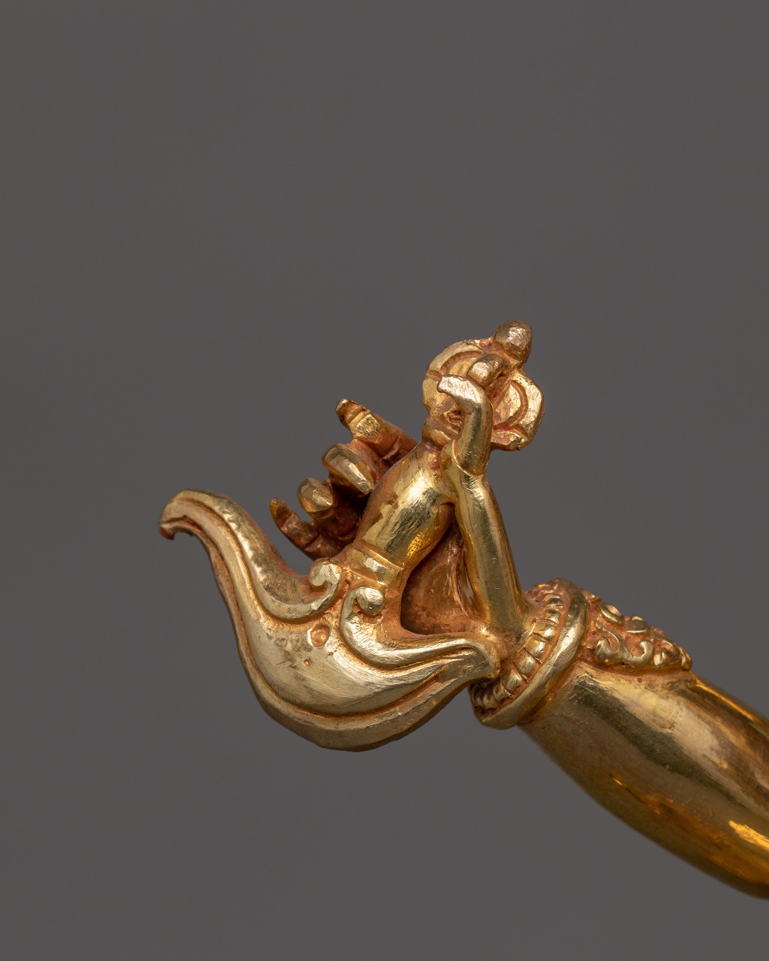 24K Gold Gilded White Mahakala Statue | The Protector of Spiritual Prosperity