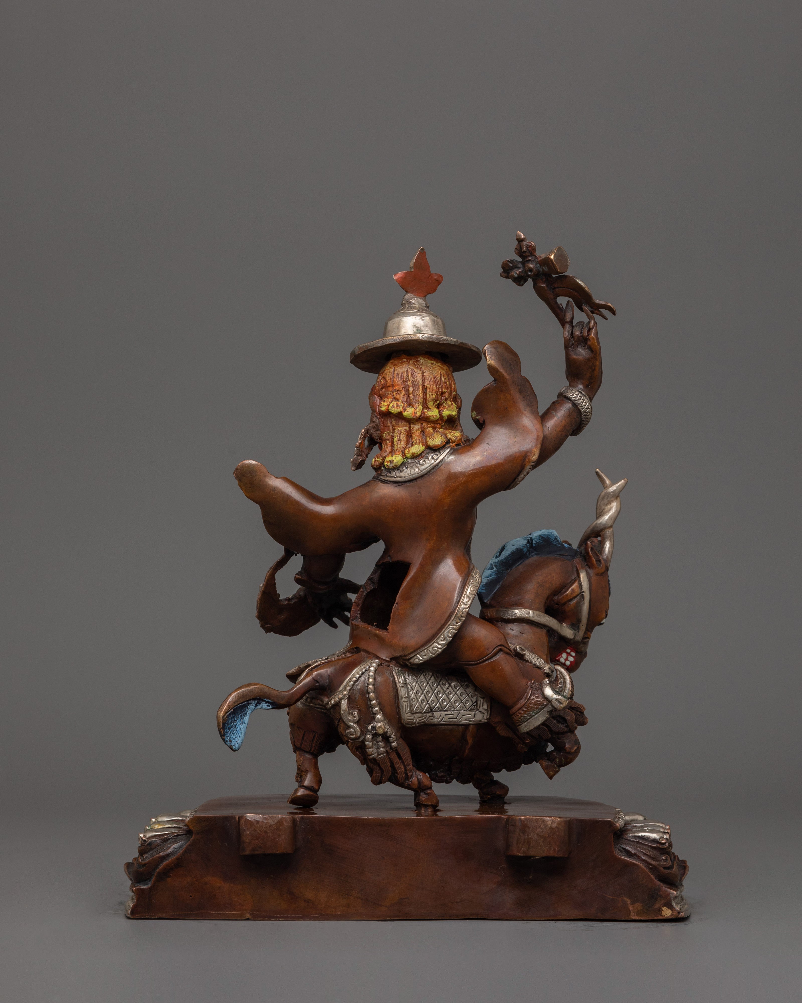 Silver Plated Mahakala Statue | The Fierce Protector of Dharma