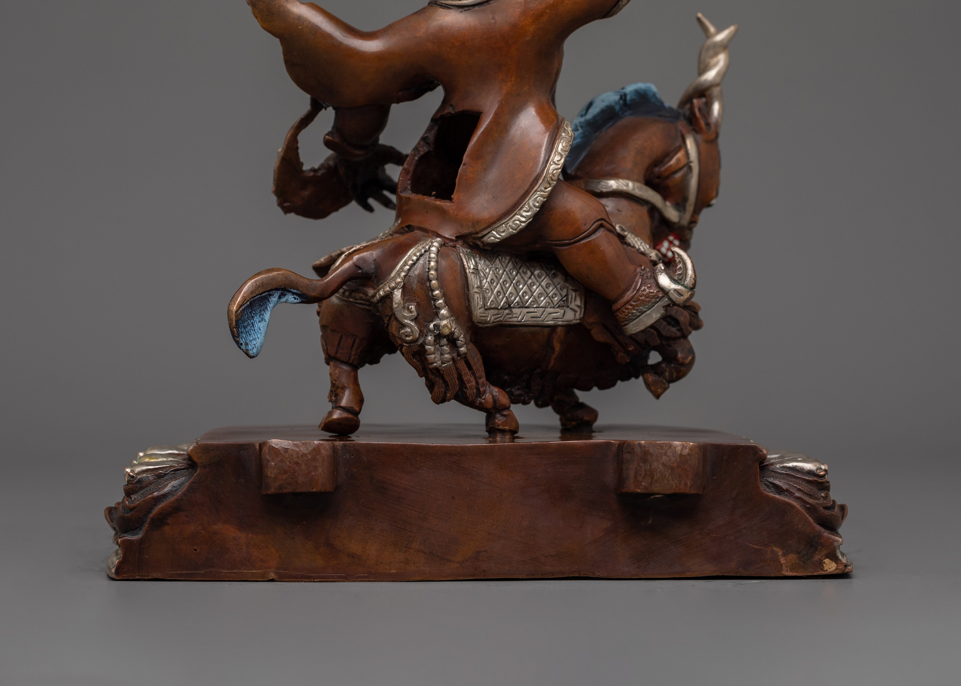 Silver Plated Mahakala Statue | The Fierce Protector of Dharma