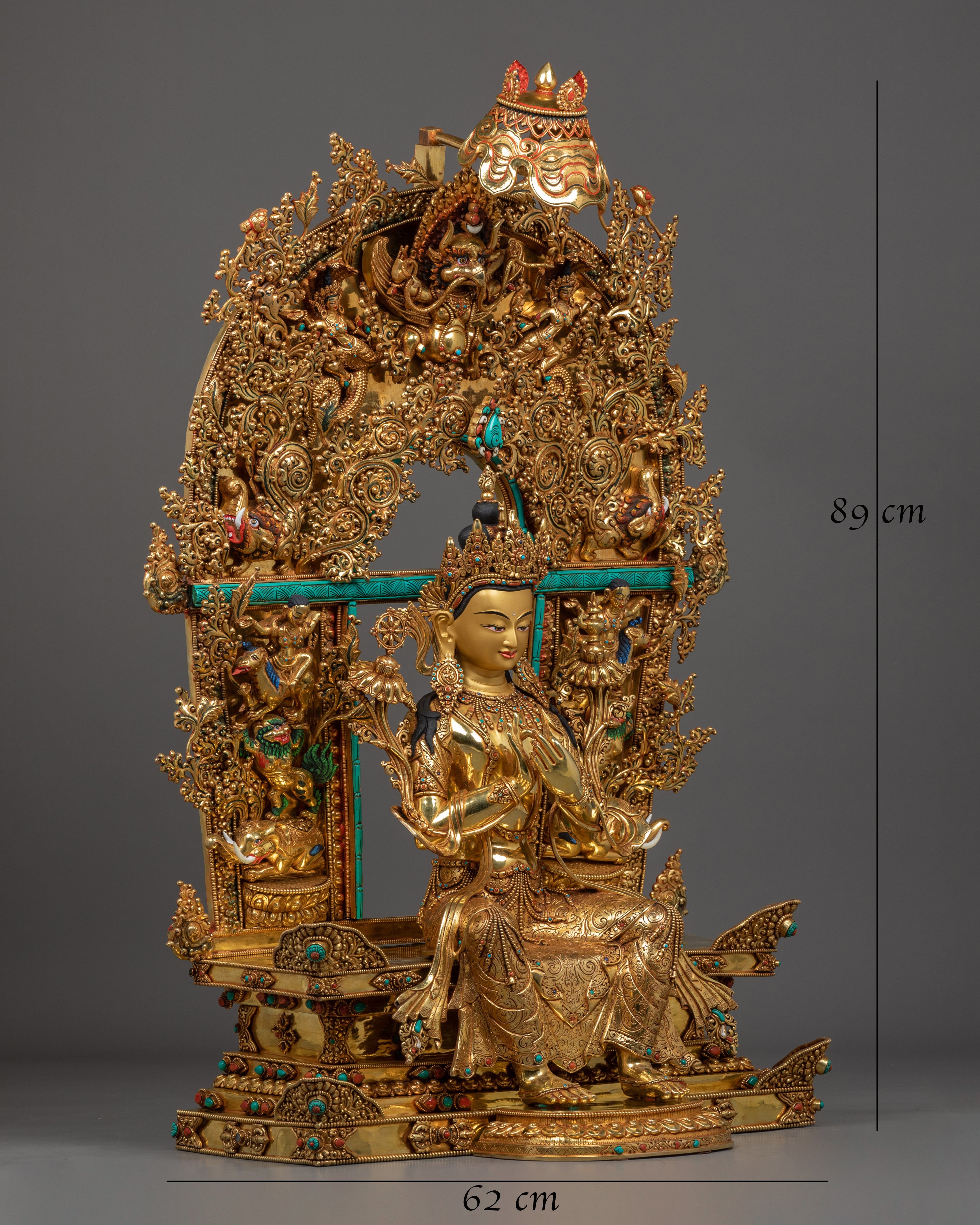 Maitreya Buddha Statue with big Throne