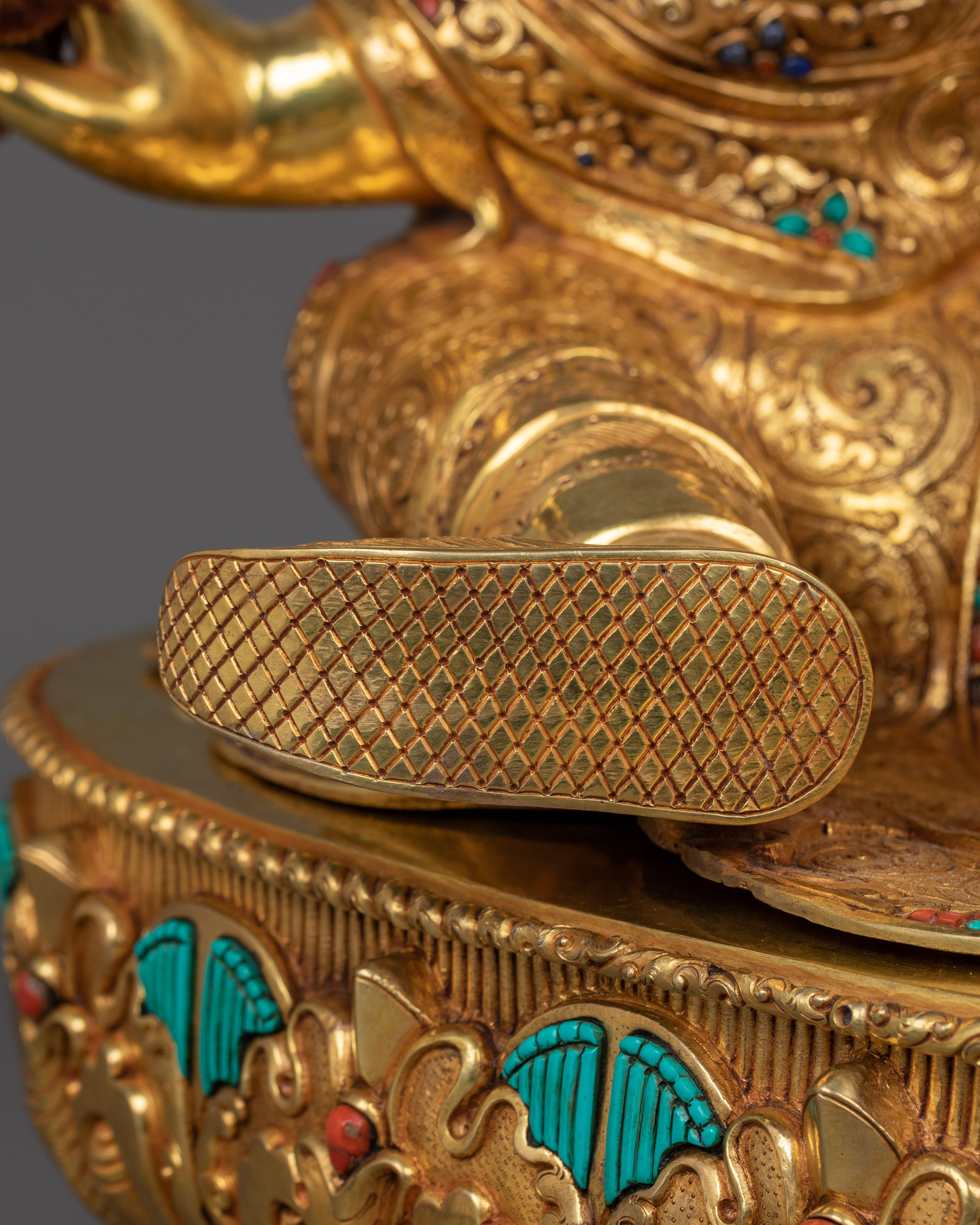 Guru Rinpoche With Beautiful Hand-carverd Gemstones | Also Known as Tantric Master