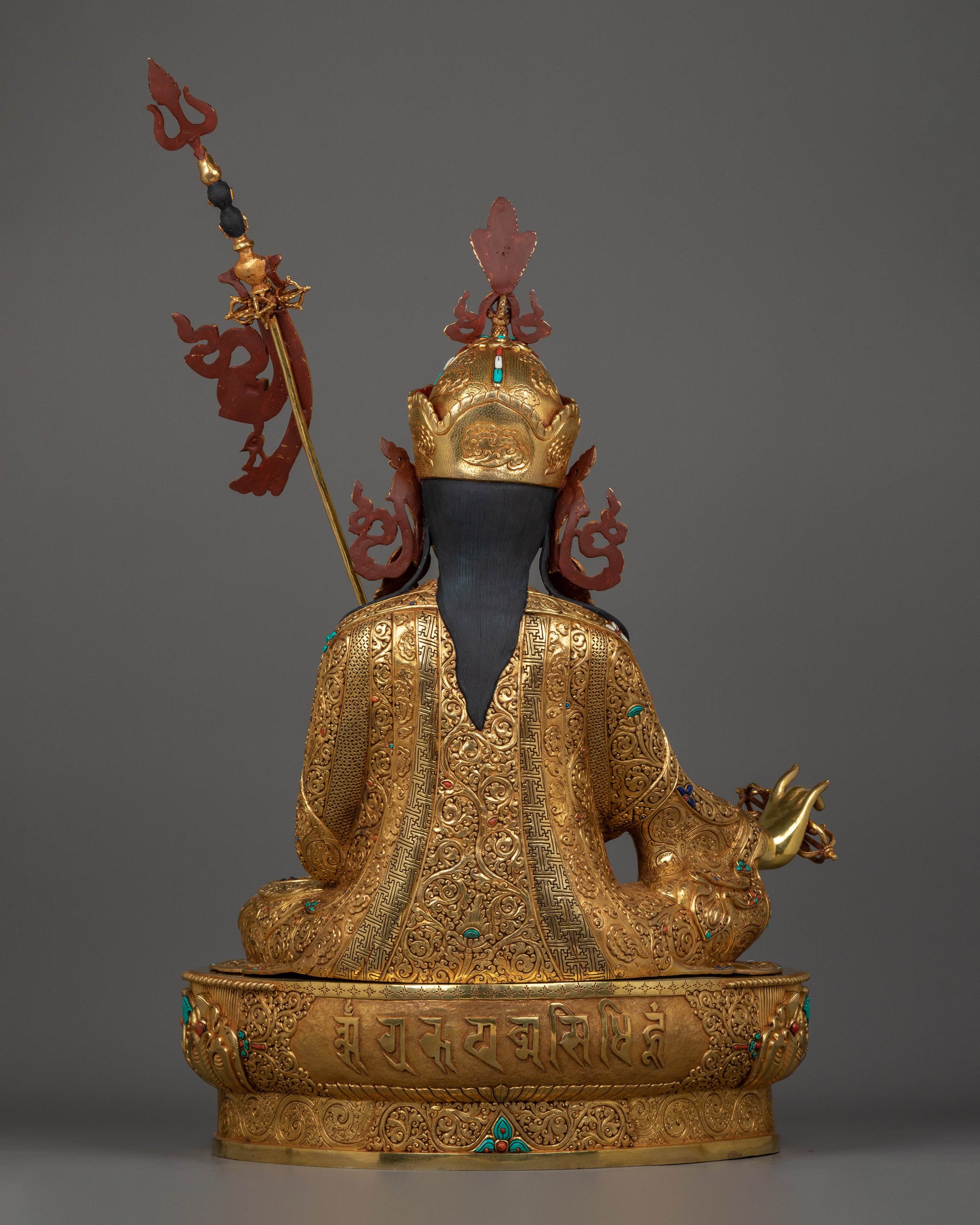 Guru Rinpoche With Beautiful Hand-carverd Gemstones | Also Known as Tantric Master