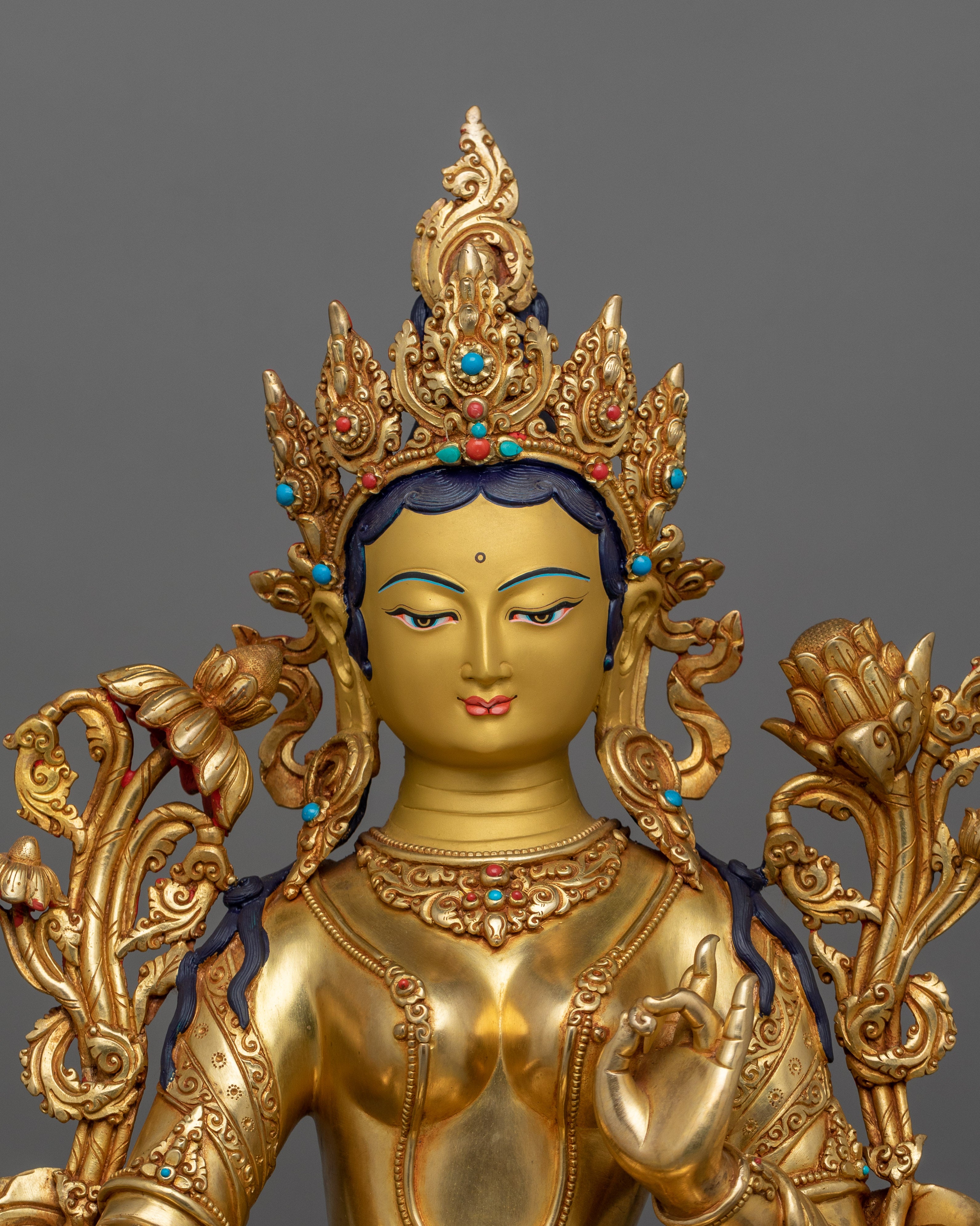 Green Tara with Beautiful Halo Statue | The Compassionate Protector