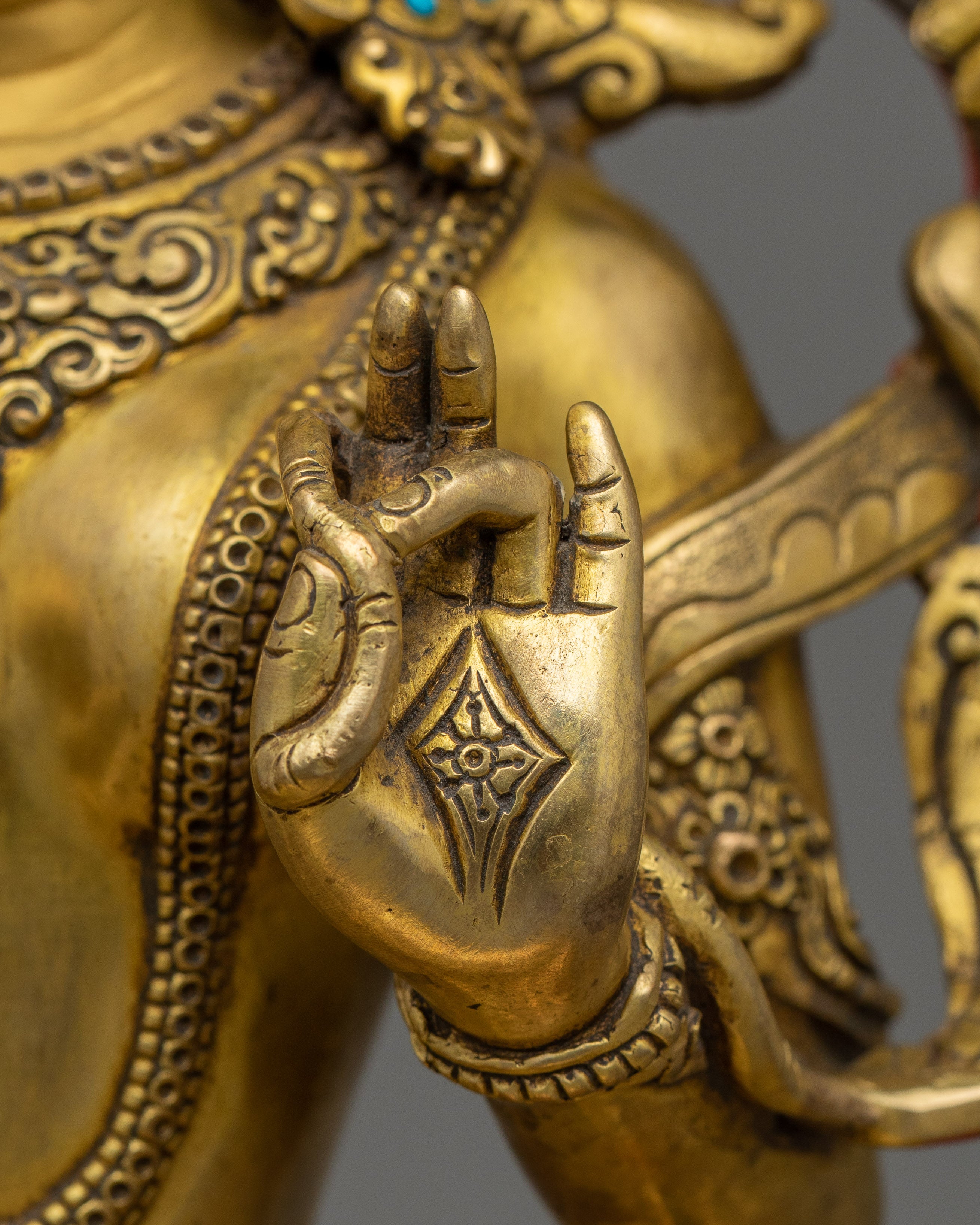 Beautiful Gold Gilded Green Tara Statue | The Swift Liberator