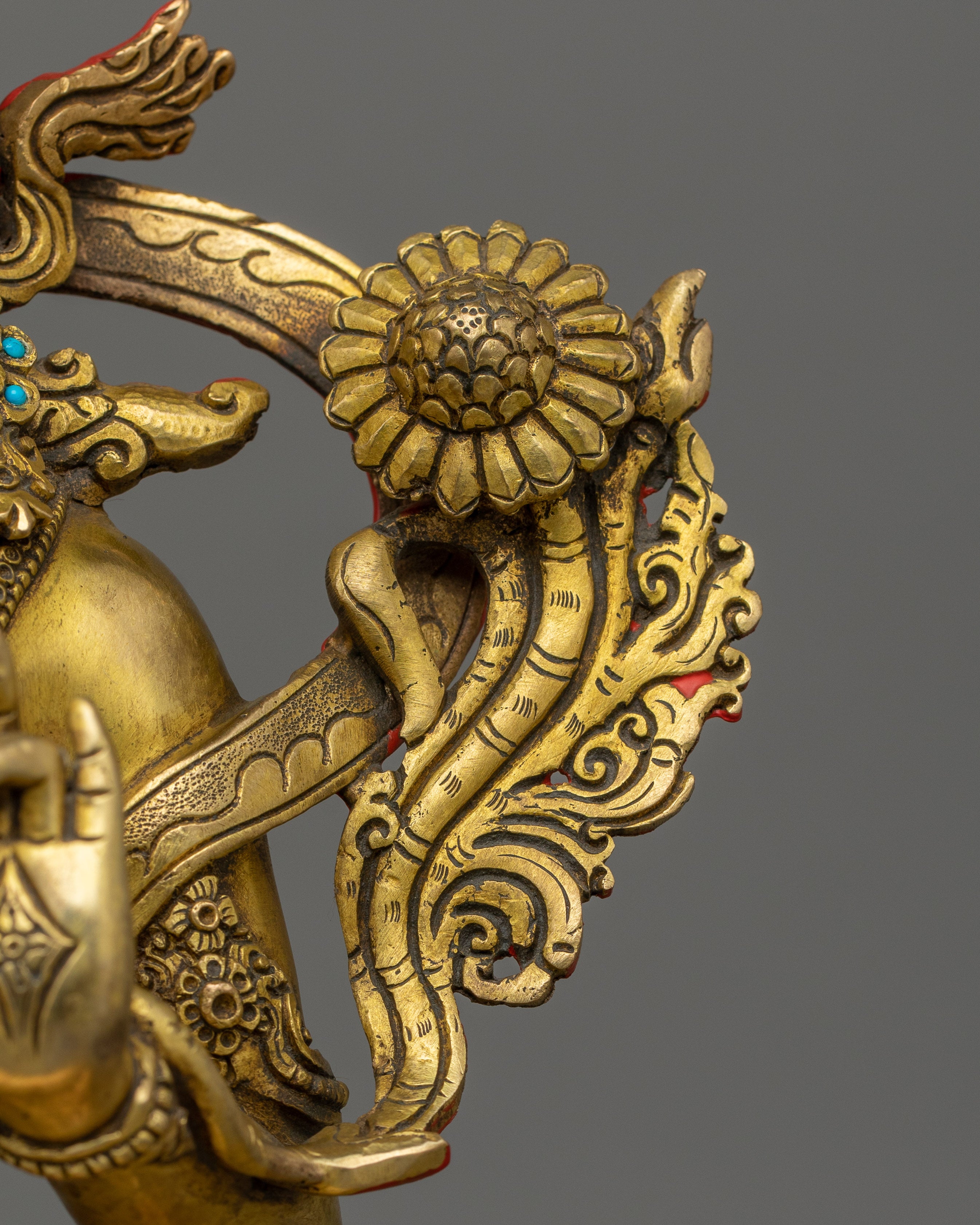 Beautiful Gold Gilded Green Tara Statue | The Swift Liberator