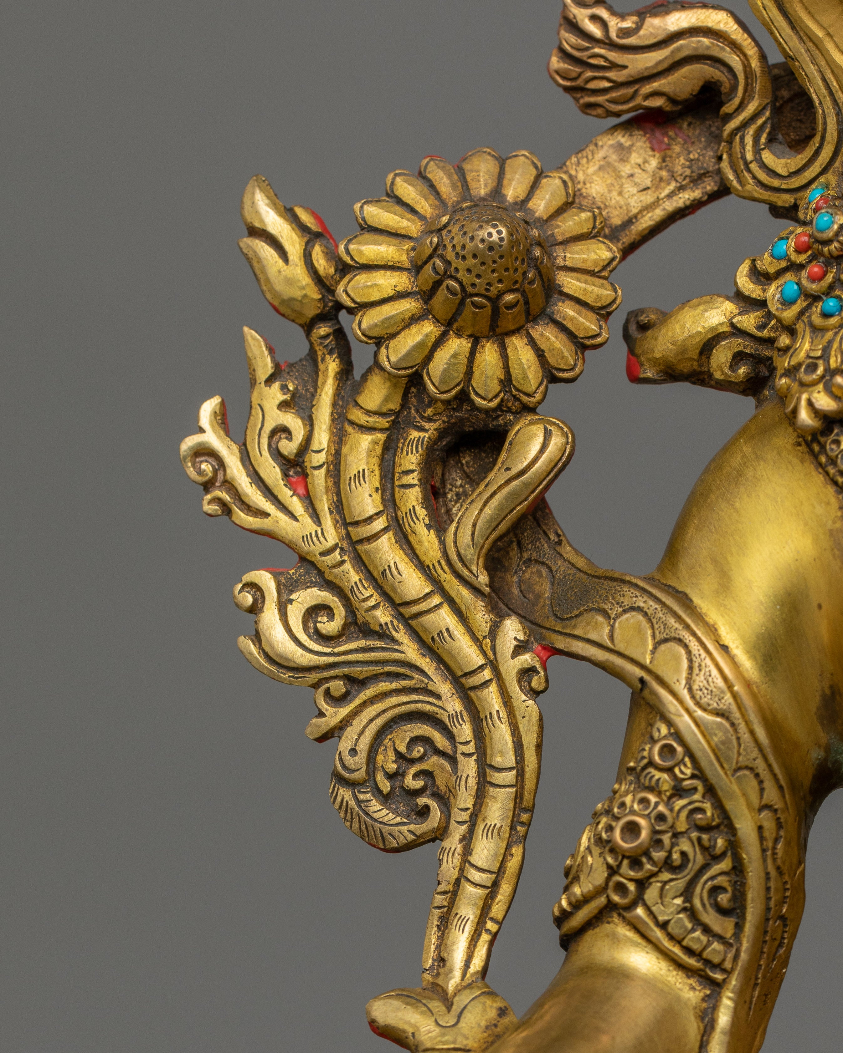 Beautiful Gold Gilded Green Tara Statue | The Swift Liberator