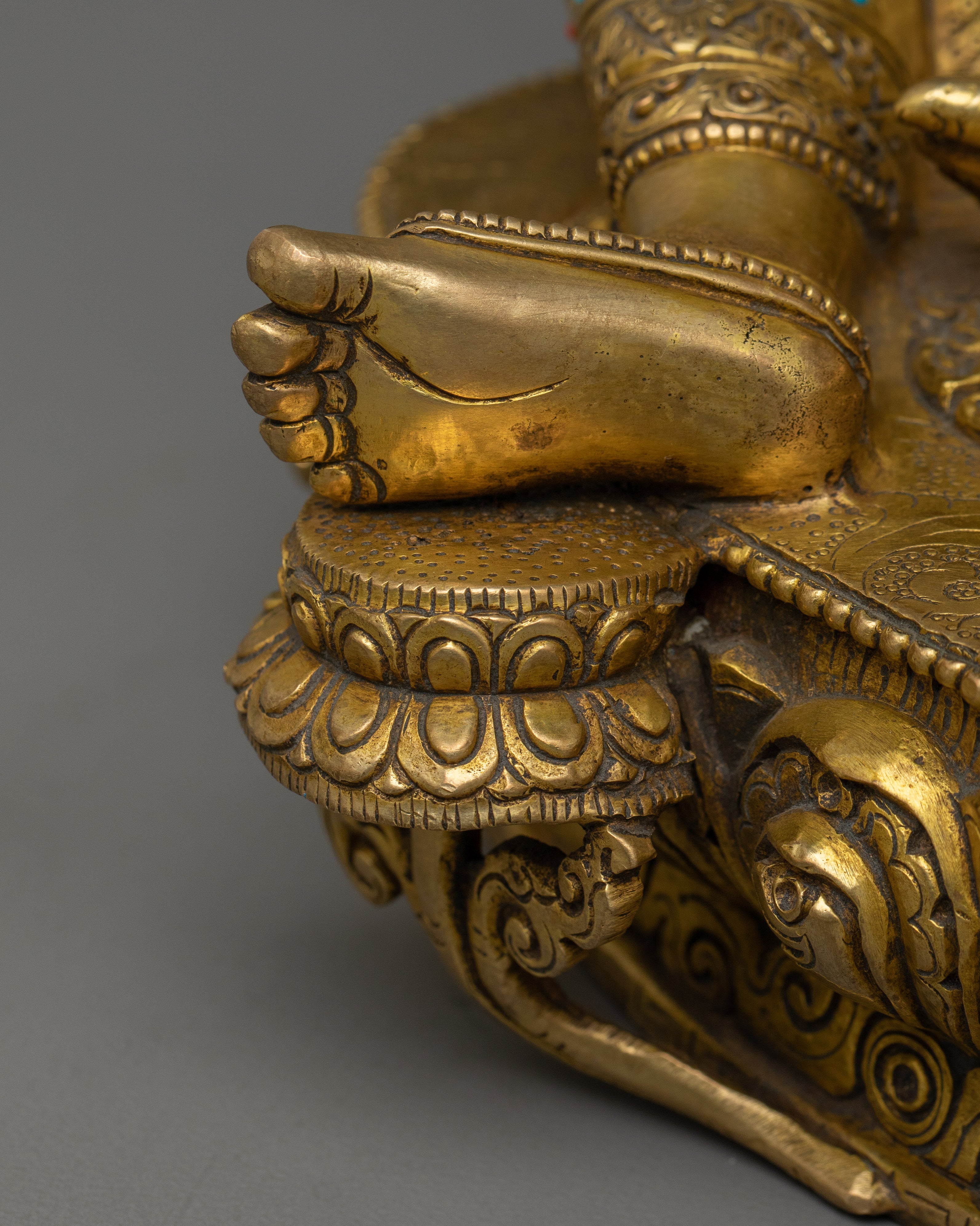 Beautiful Gold Gilded Green Tara Statue | The Swift Liberator