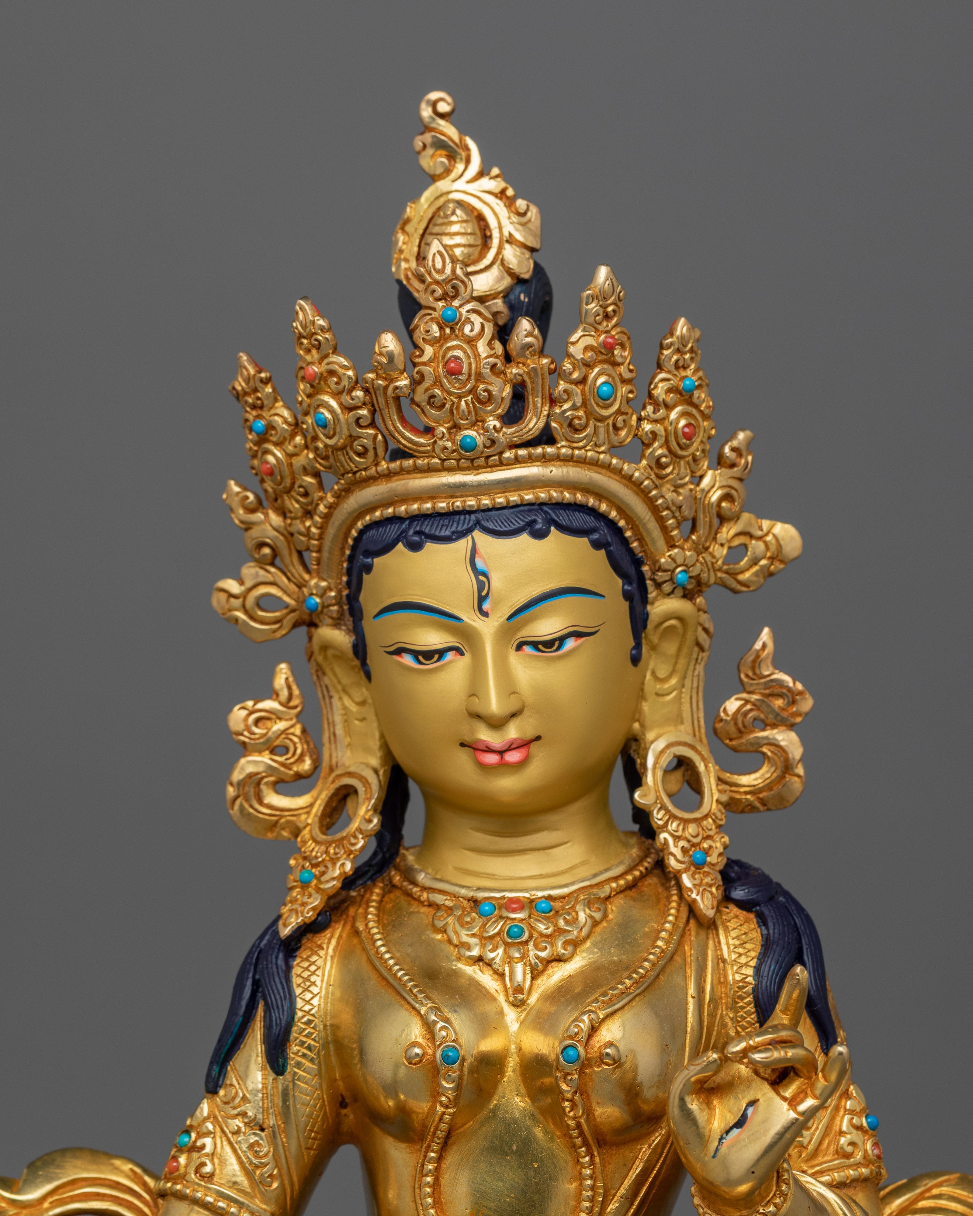 Handmade Figurine of Dukar | The White Umbrella Deity of Protection