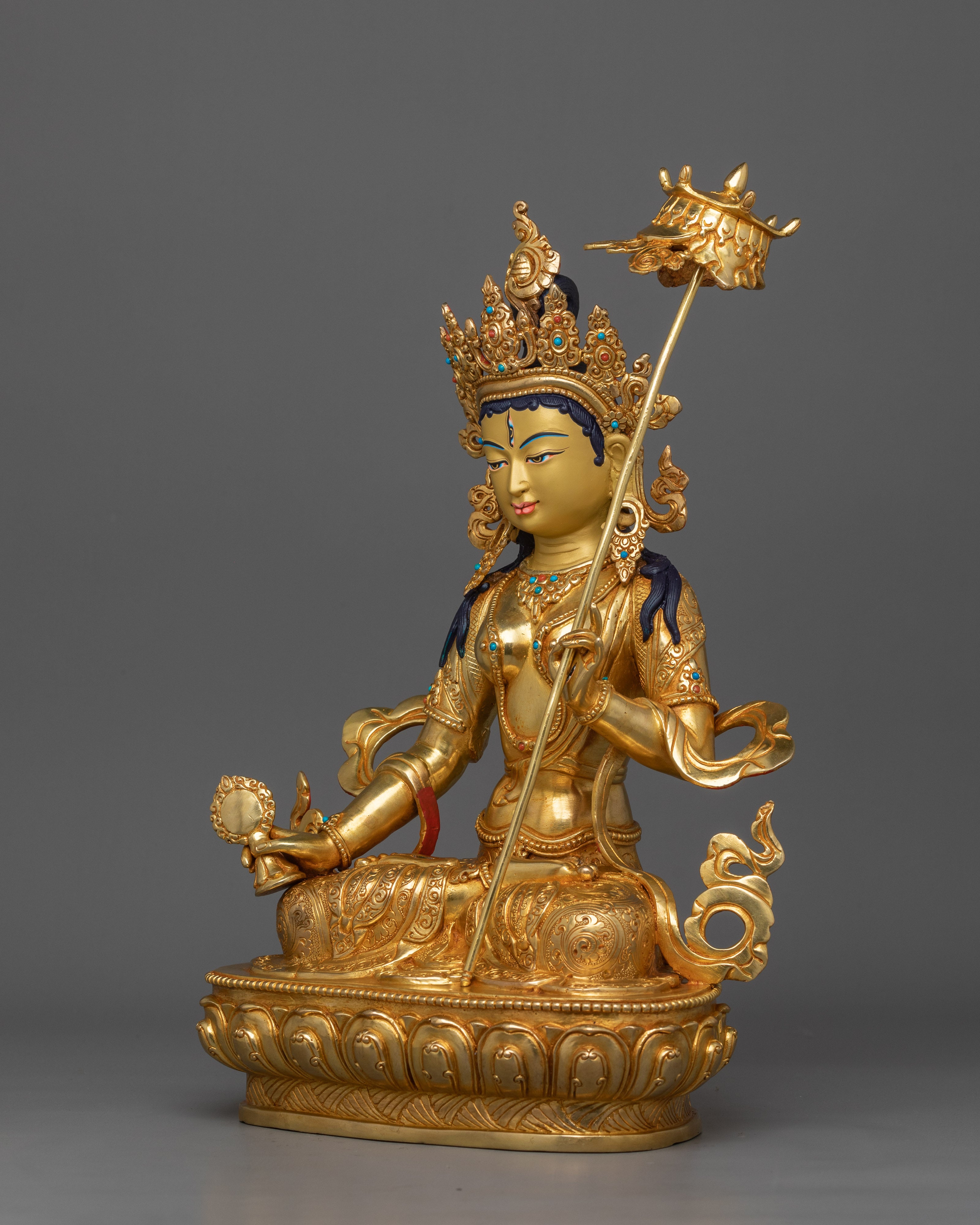 Handmade Figurine of Dukar | The White Umbrella Deity of Protection