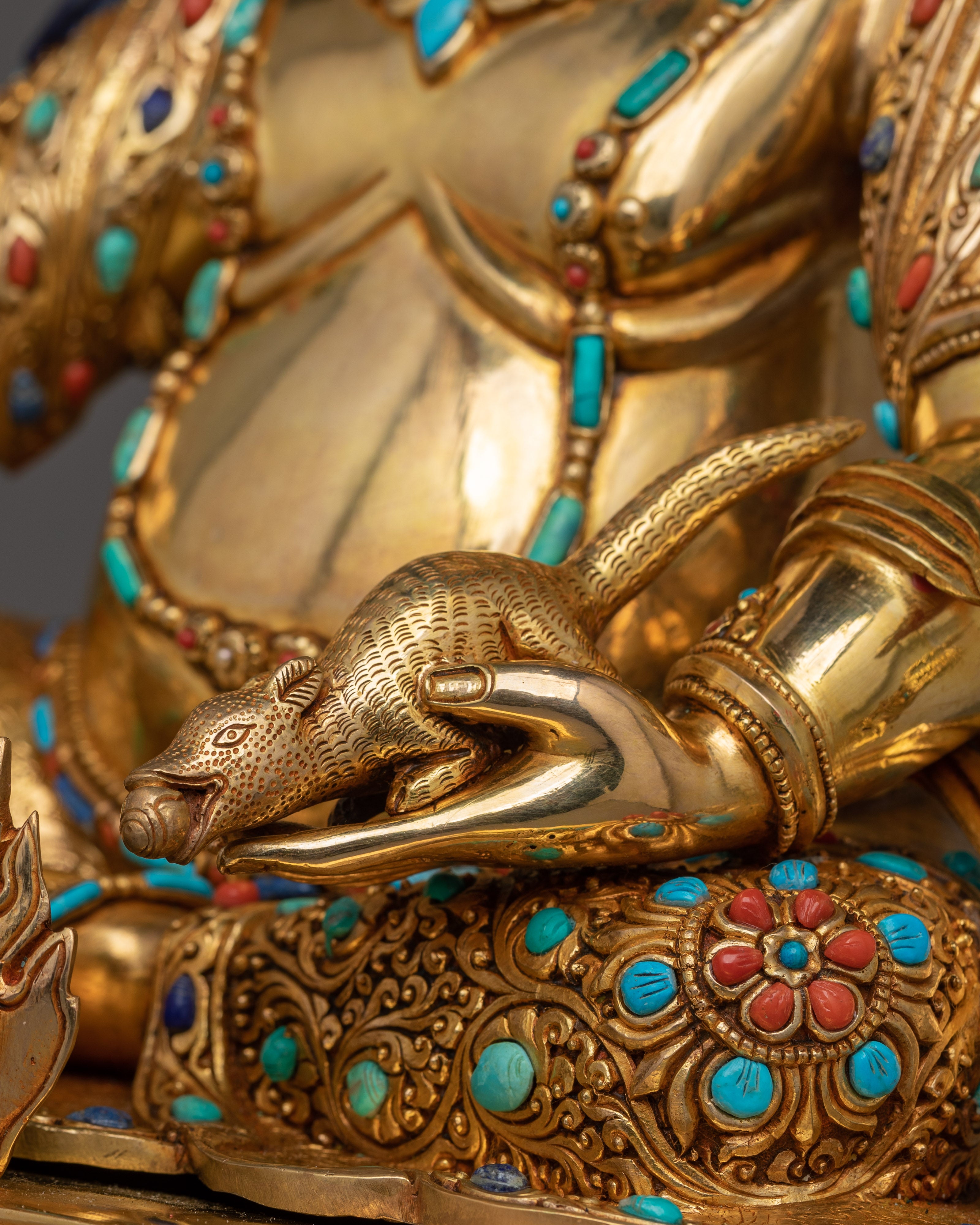 Handcrafted Statue of Wealth Deity Dzambhala | The Buddhist God of Fortune