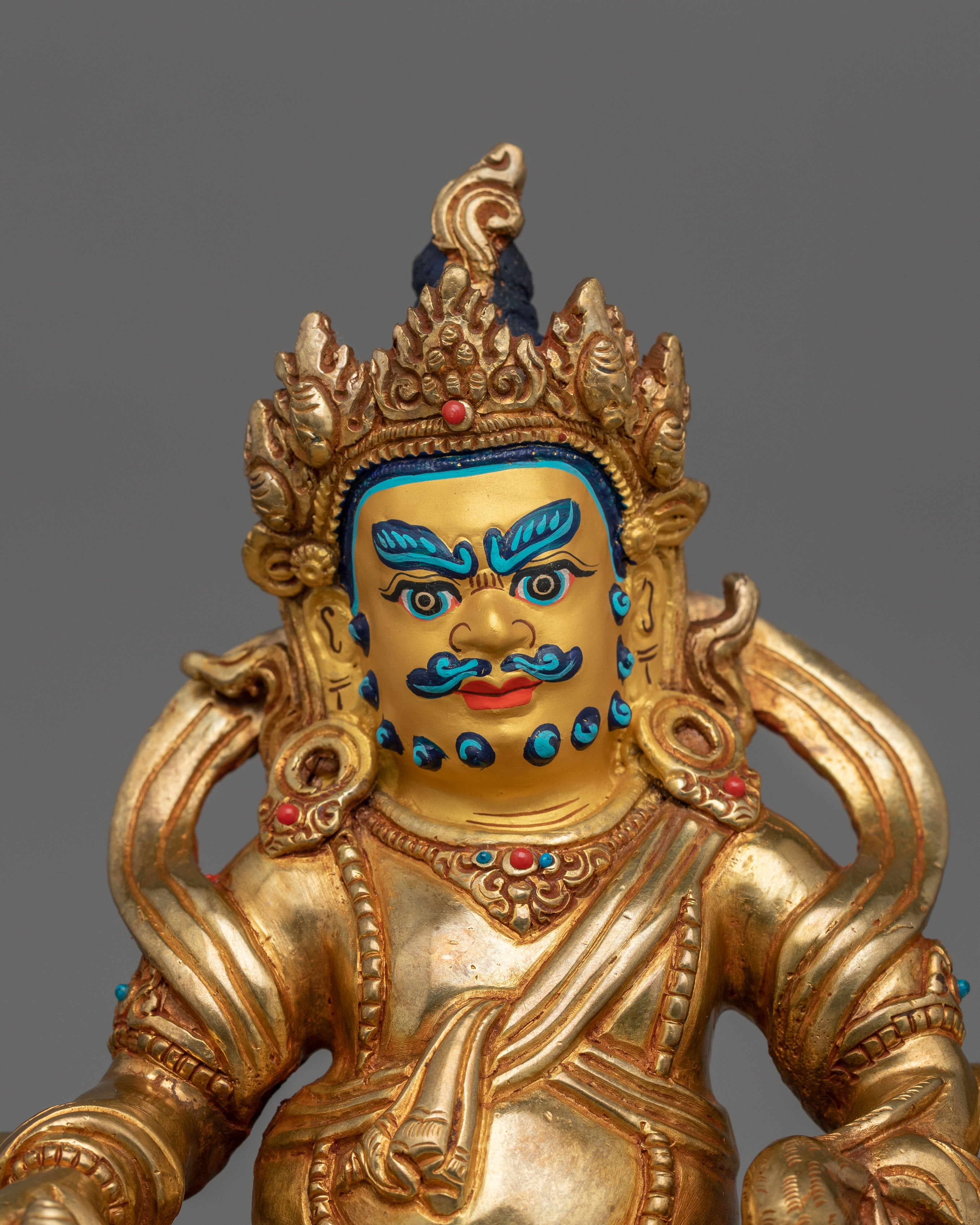 Handmade Statue of Buddhist Protector Dzambhala | Deity of Wealth and Blessings