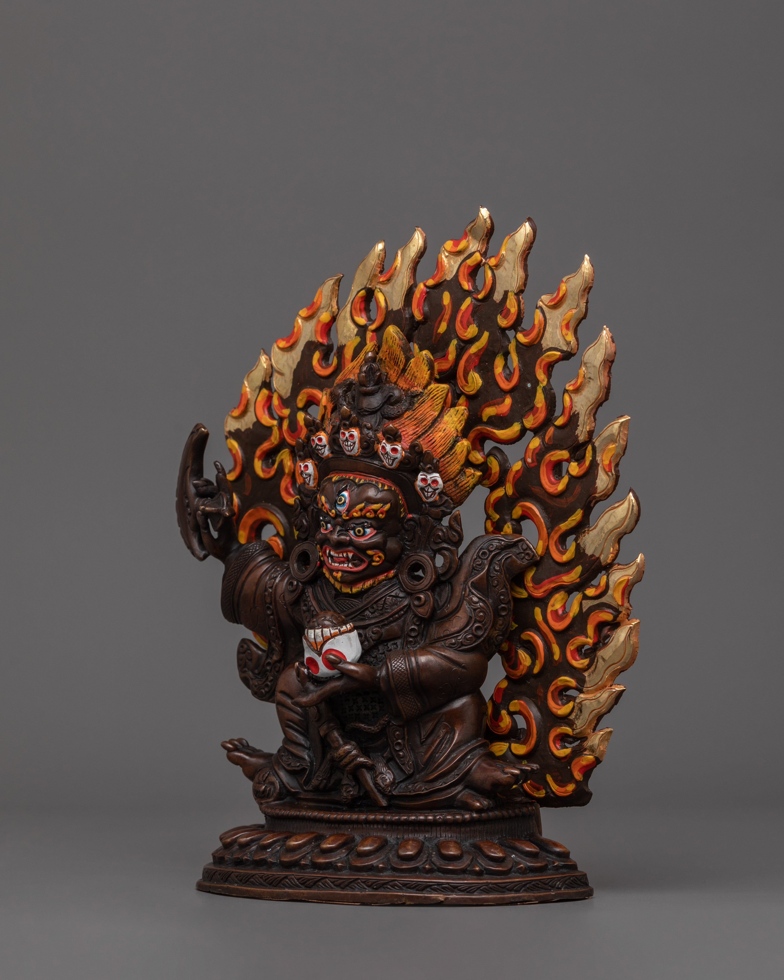 Mahakala Bernakchen with Oxidized Body Statue | Protector of the Kagyu Lineage
