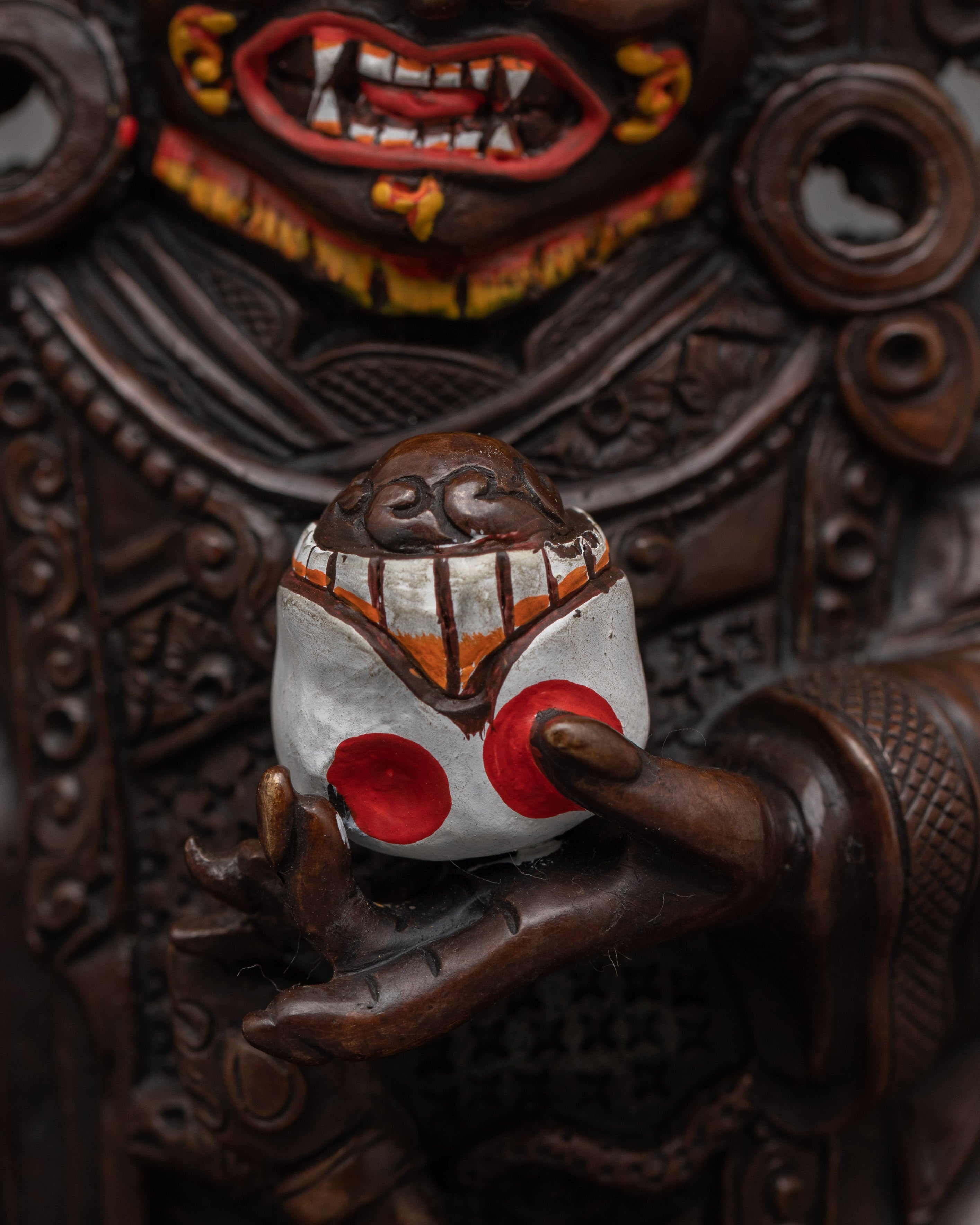 Mahakala Bernakchen with Oxidized Body Statue | Protector of the Kagyu Lineage