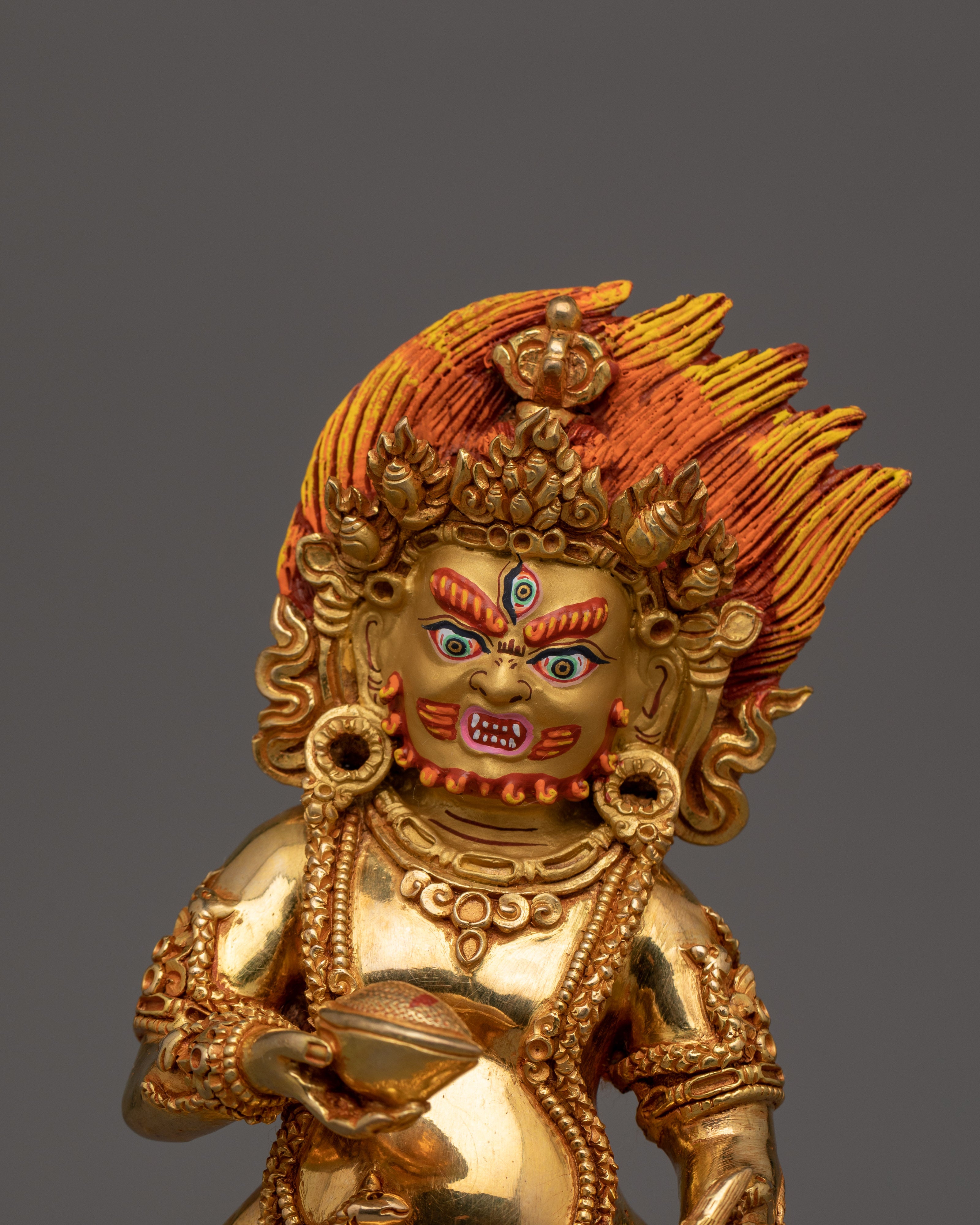 Standing Black Dzambhala Statue | Deity of Wealth and Prosperity