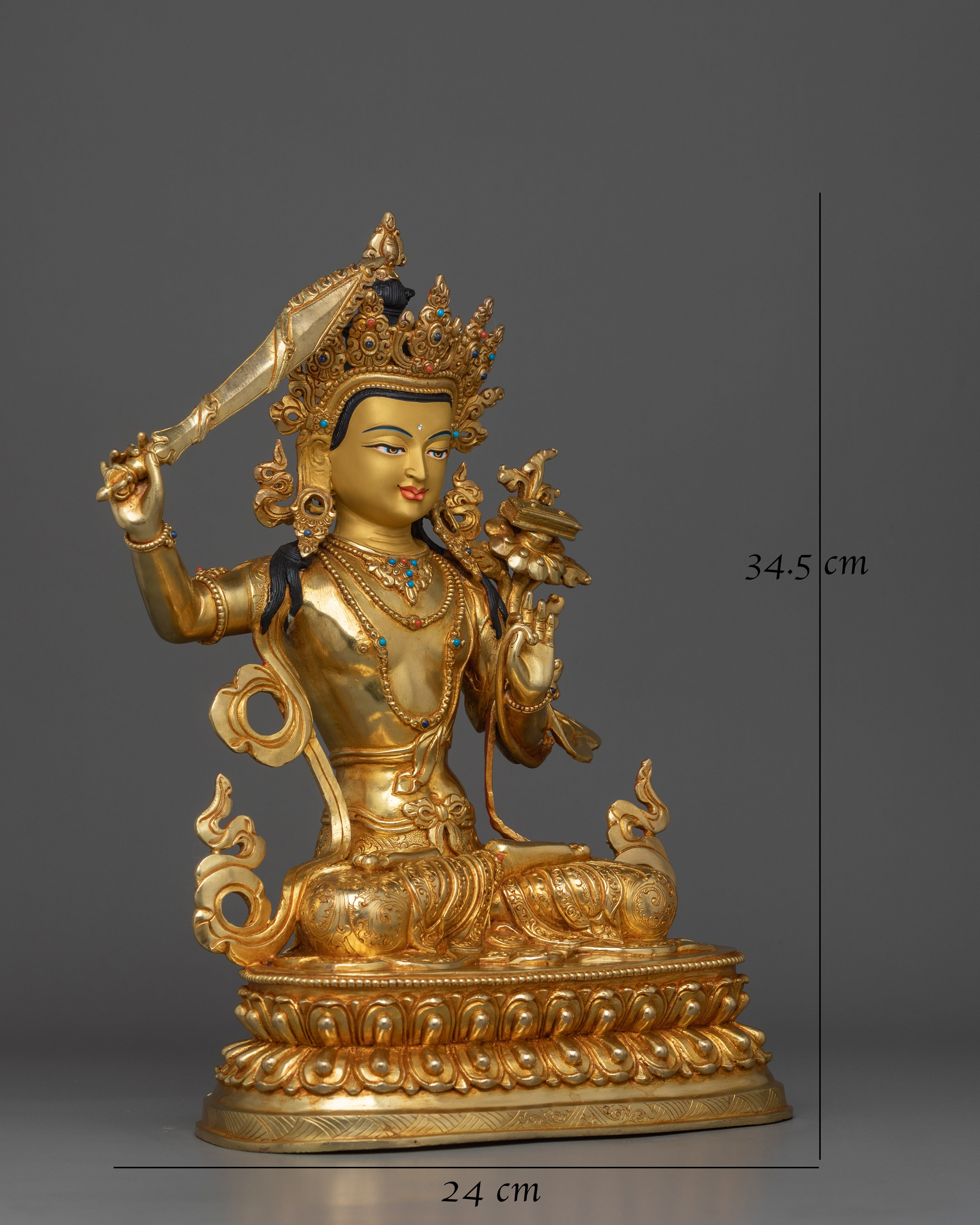 13.6 Inches Manjushri Statue