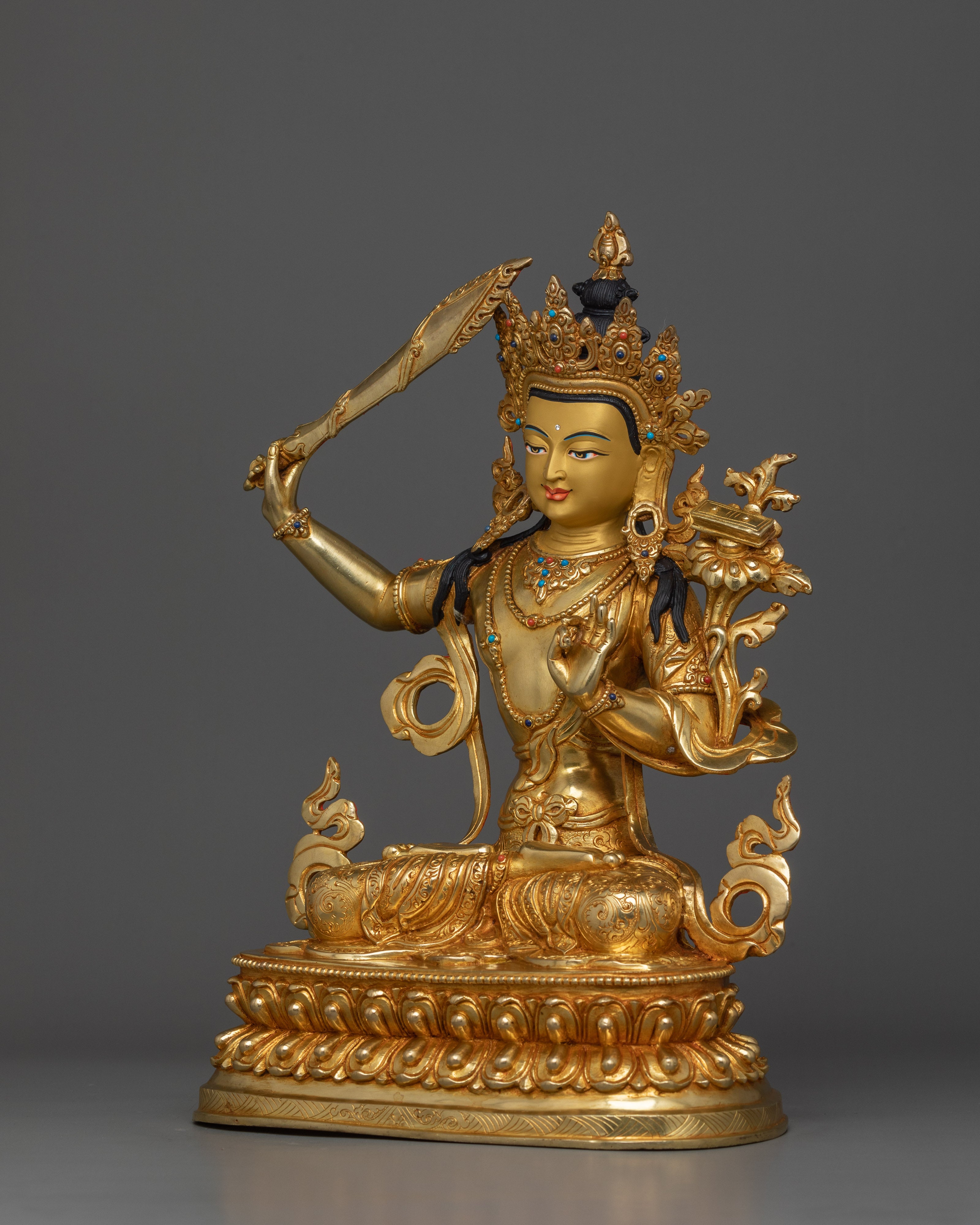 13.6 Inches Manjushri Statue | The Bodhisattva of Wisdom