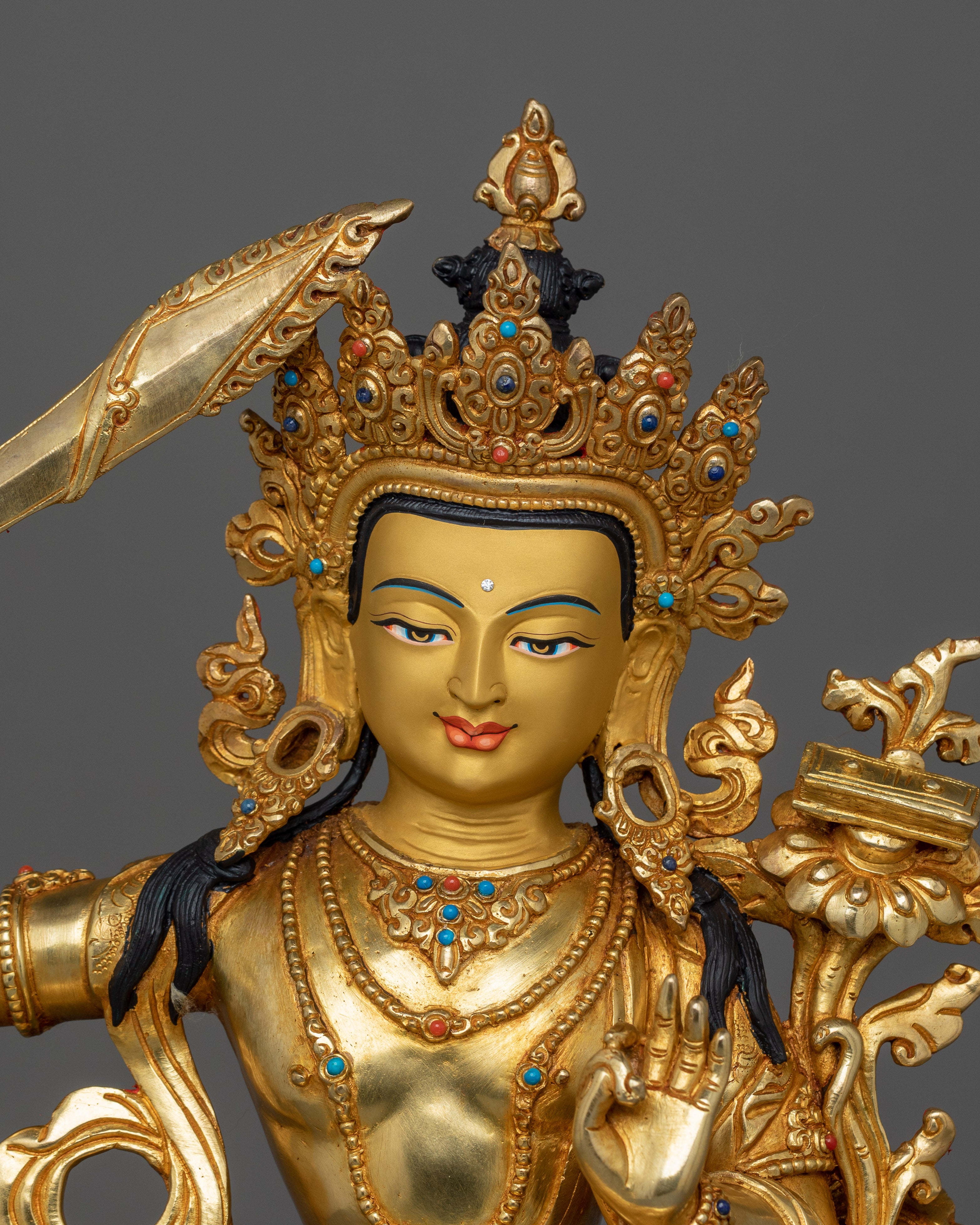 13.6 Inches Manjushri Statue | The Bodhisattva of Wisdom