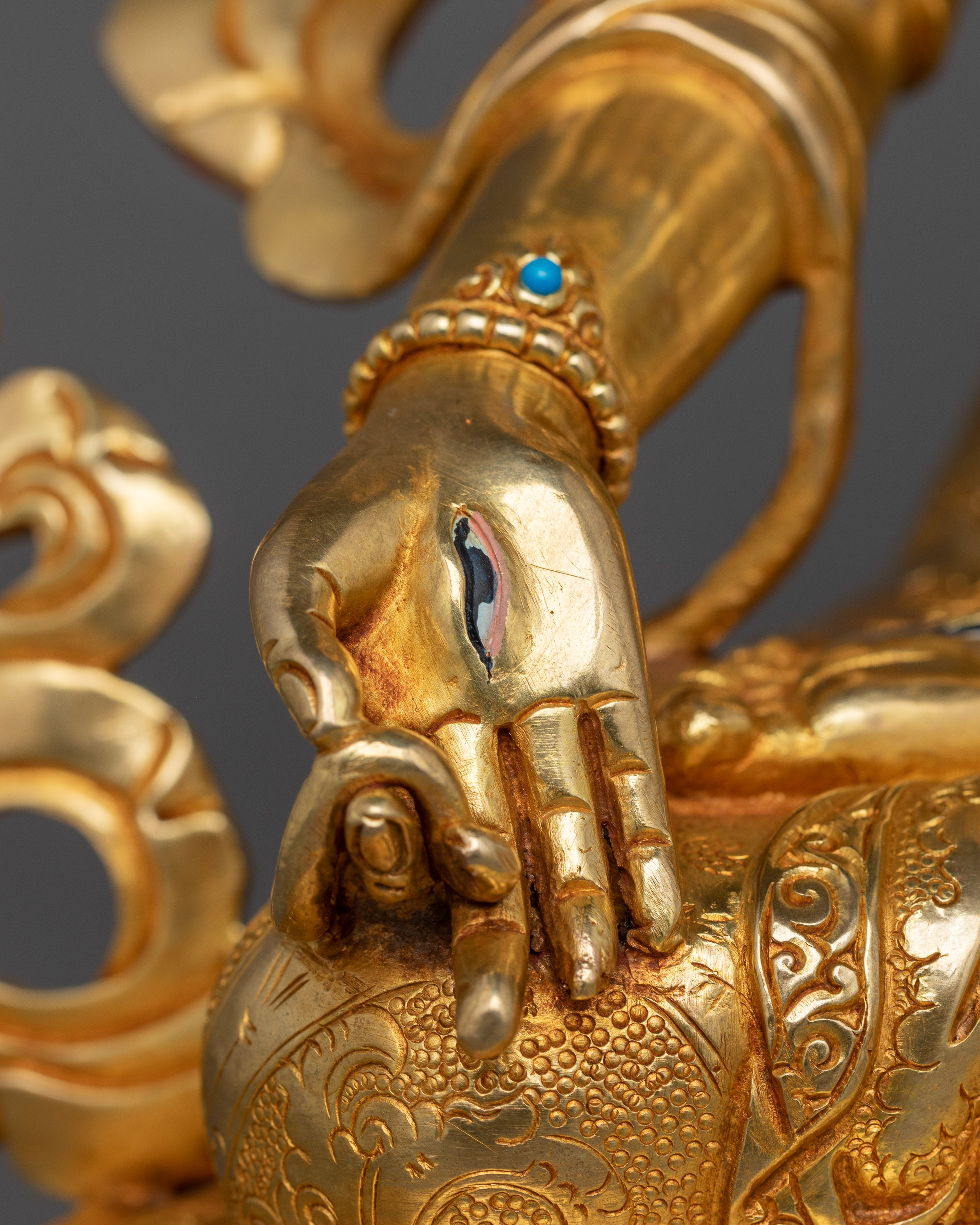 24K Gold Gilded White Tara Statue | The Goddess of Healing & Longevity