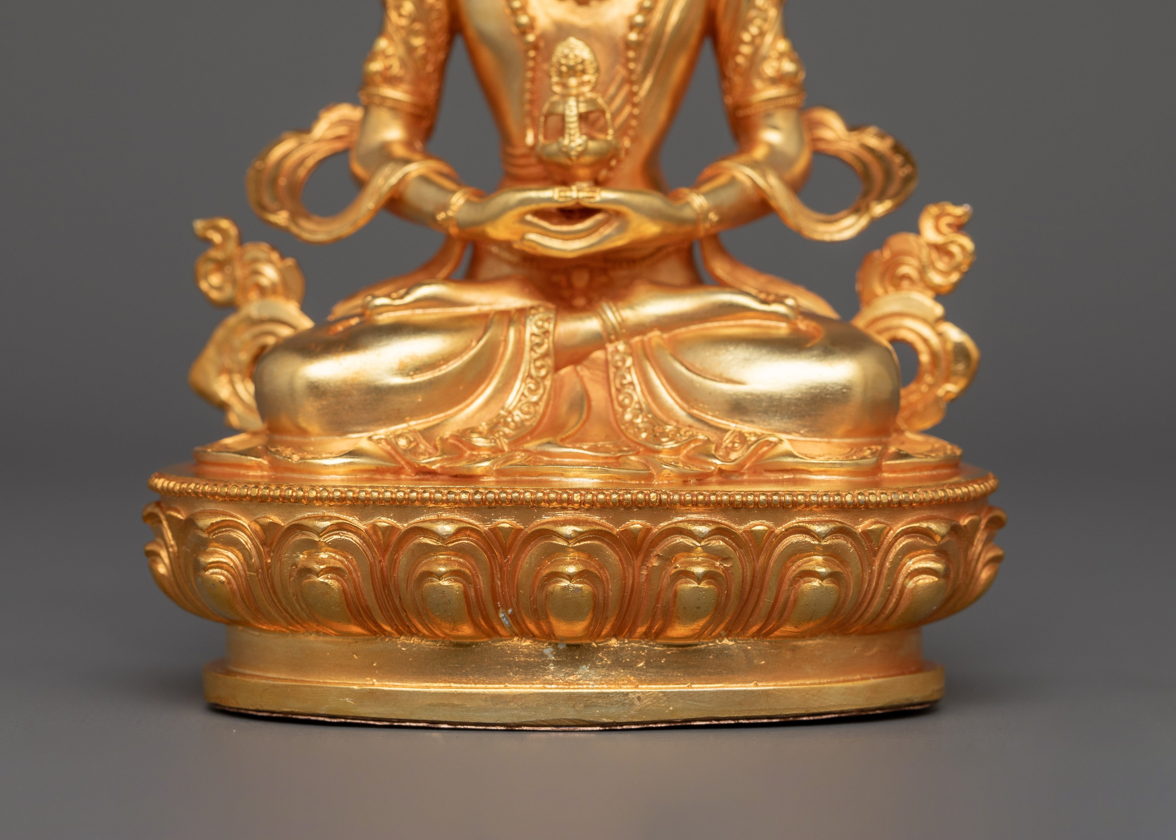Gold Electroplated Machine Made Amitayus Statue | The Buddha of Infinite Life