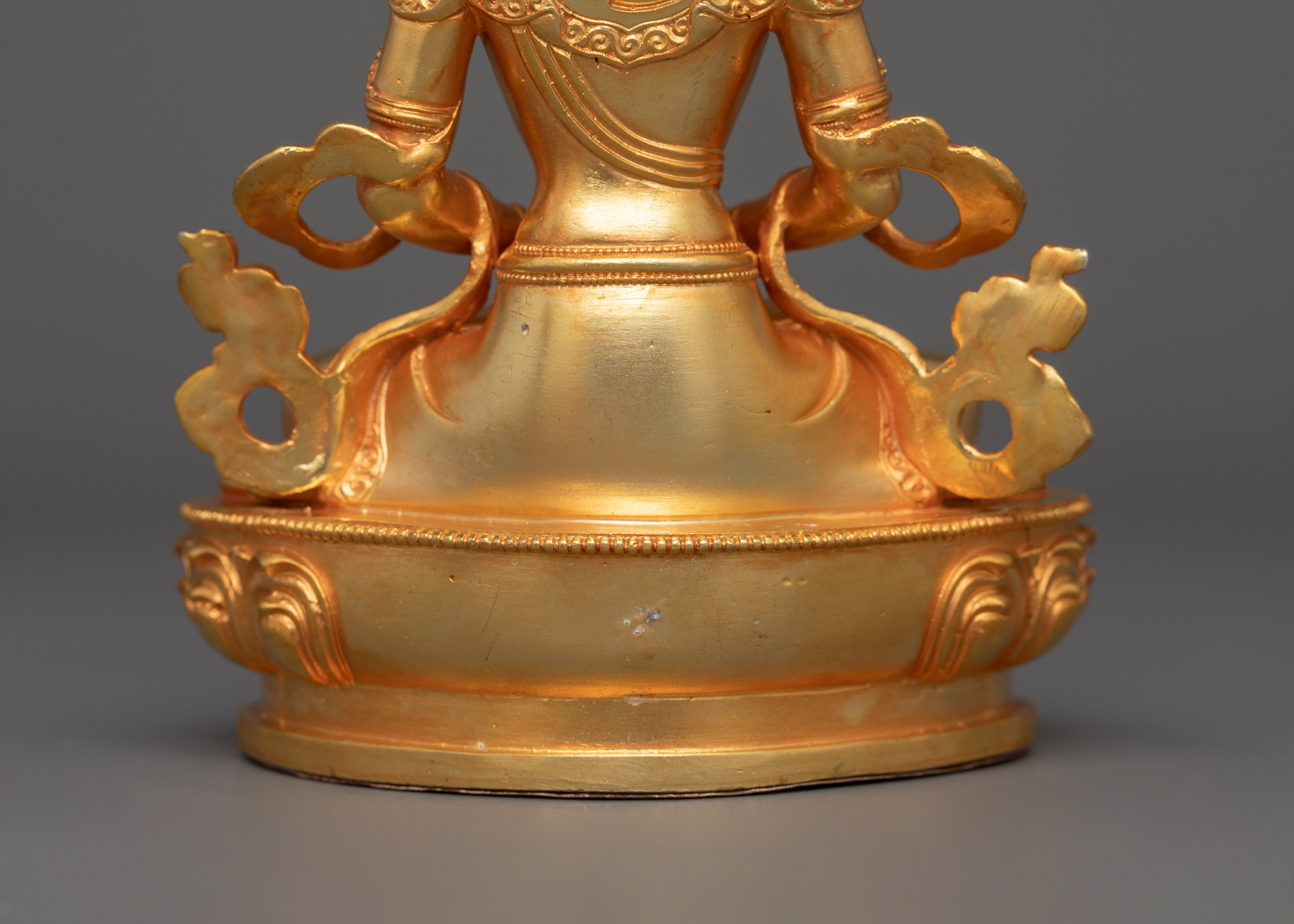 Gold Electroplated Machine Made Amitayus Statue | The Buddha of Infinite Life