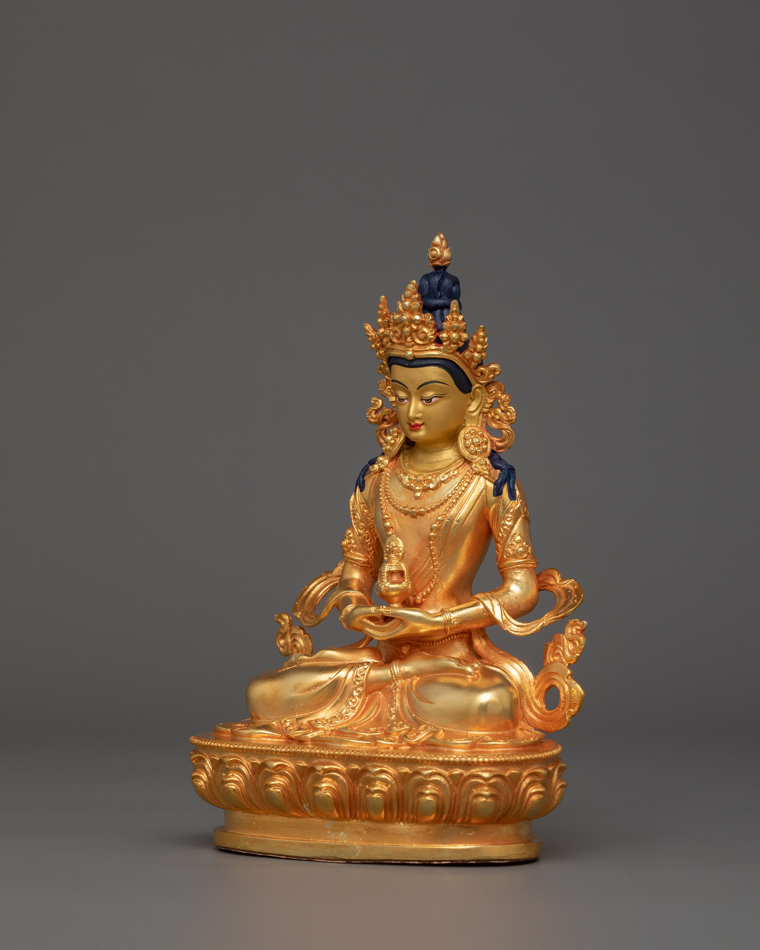 Gold Electroplated Machine Made Amitayus Statue | The Buddha of Infinite Life
