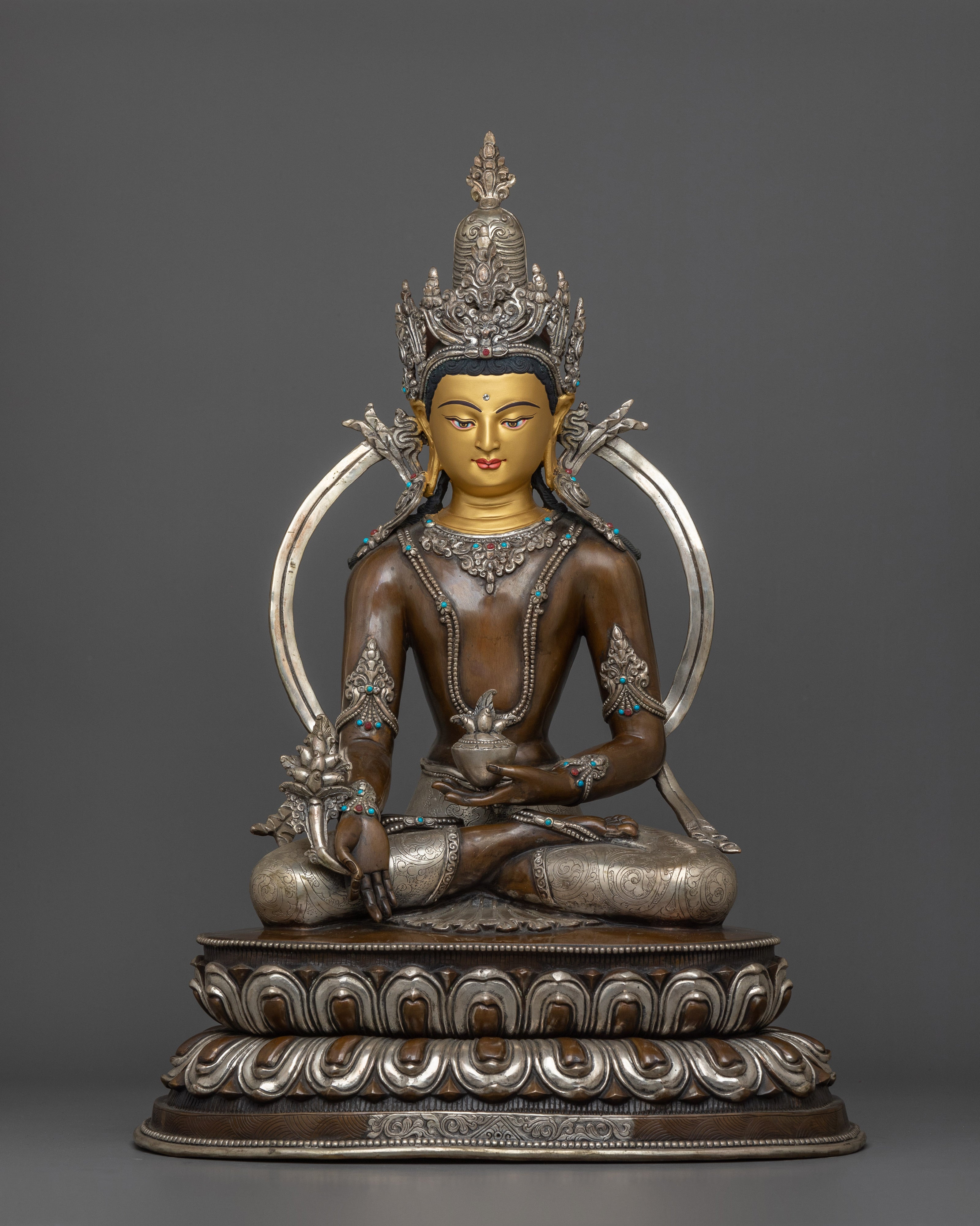 Three Buddha Set with Silver Plated |  Three Enlightened  Buddha