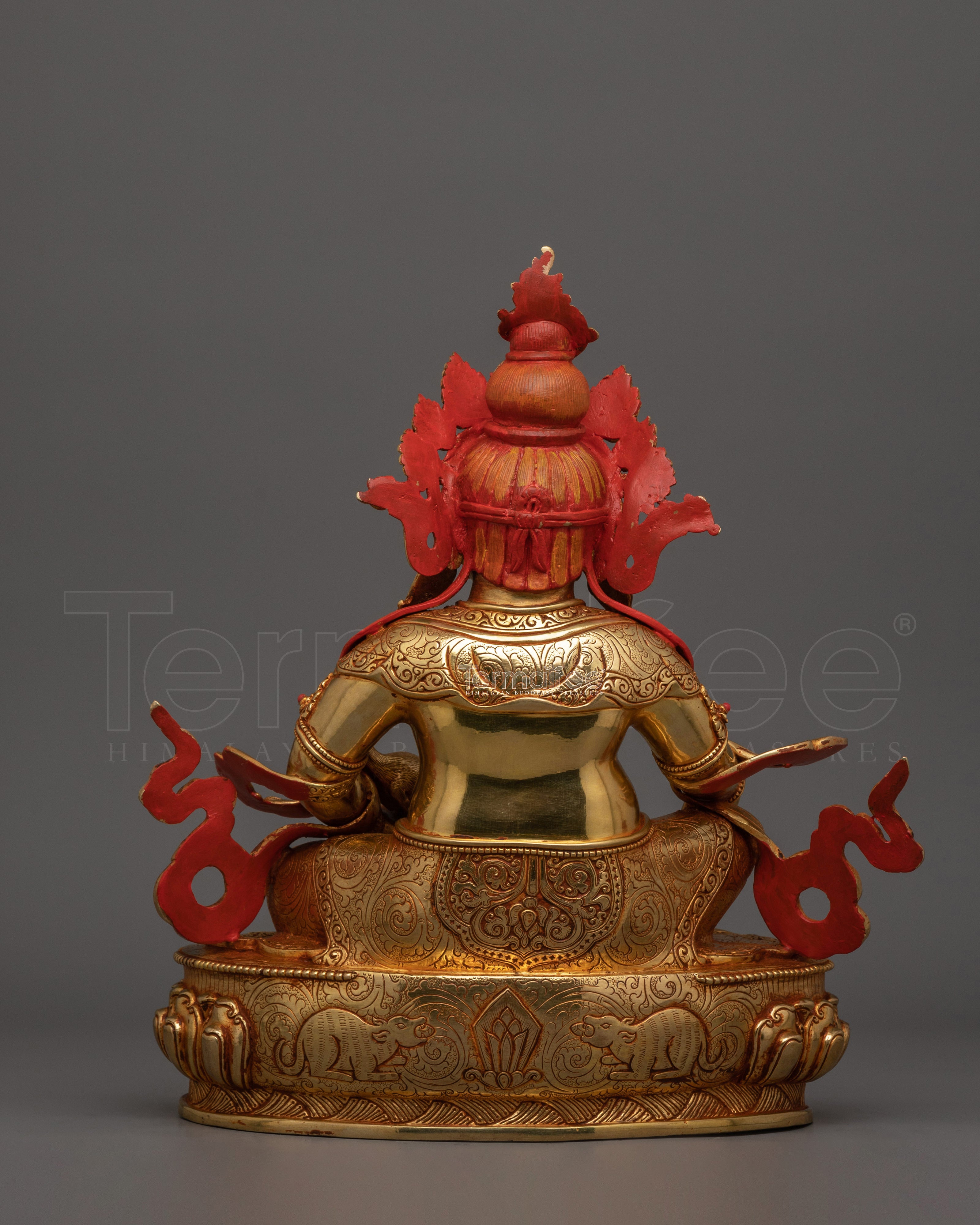 Himalayan Statue of Lord of Wealth Dzambhala | 24k Gold gilded