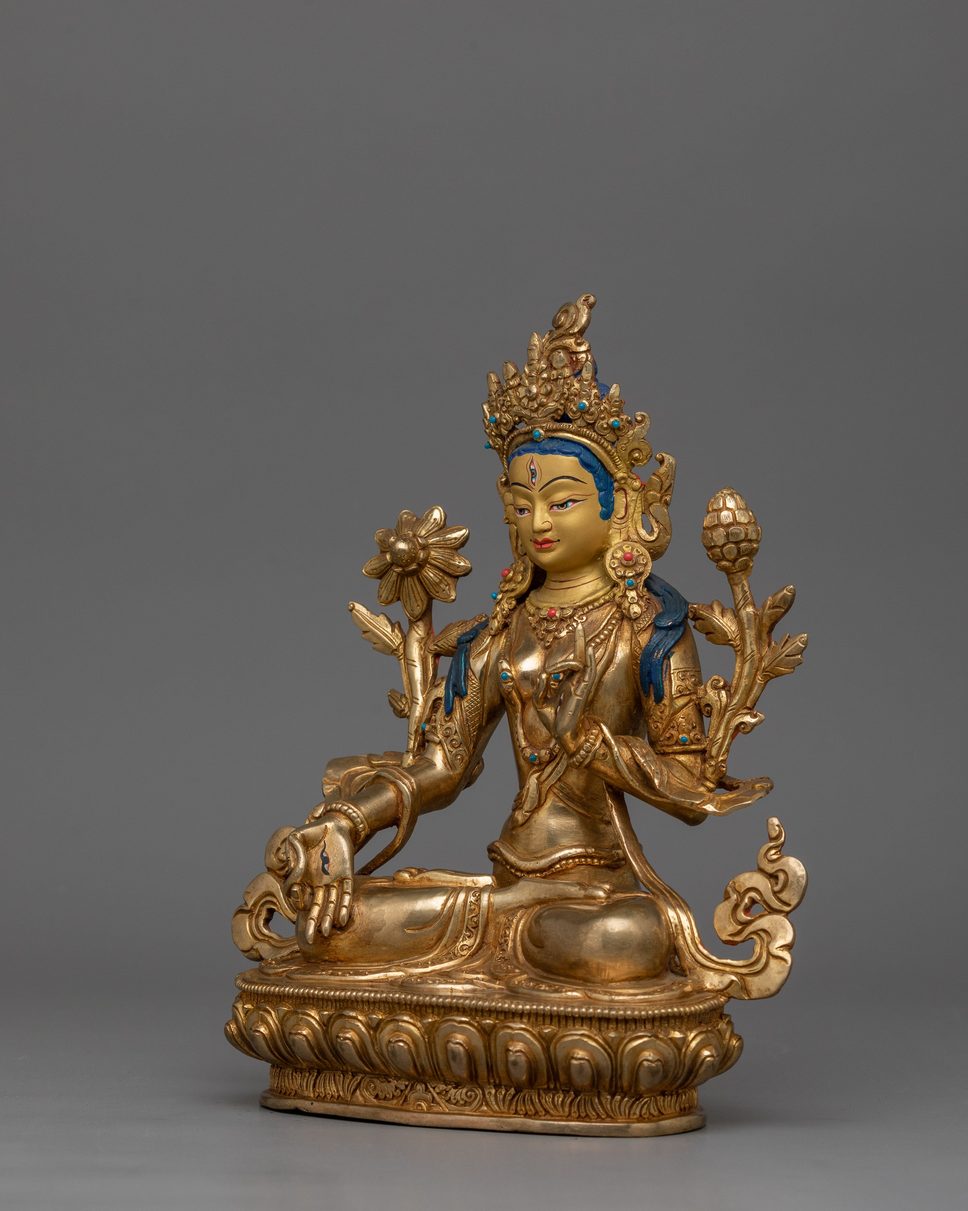 Beautiful Goddess 7 Eyes  White Tara Statue | Female Mother Deity