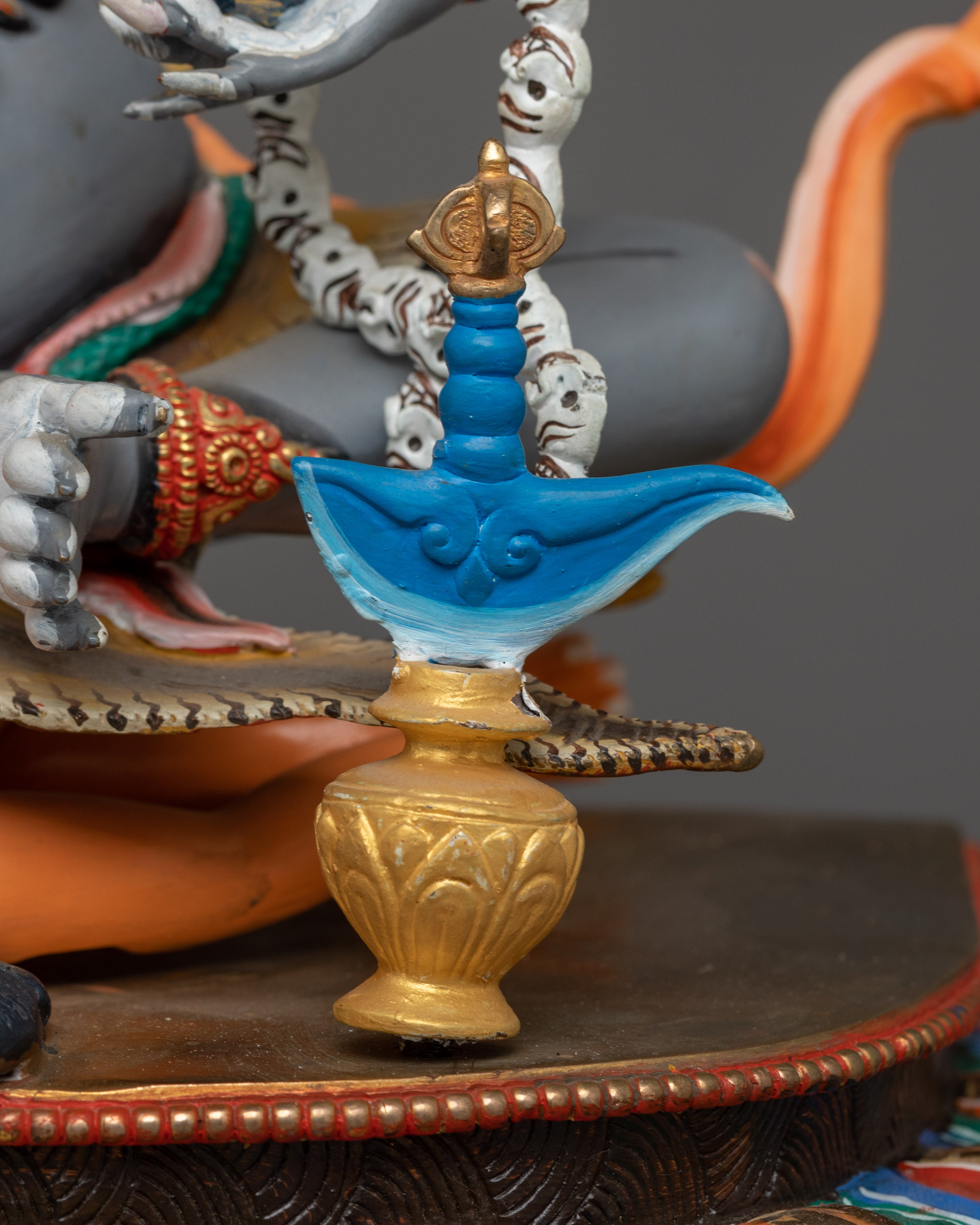 Beautiful Acrylic Painting Brahmanrupa Mahakala Statue | The Protector in Brahmin Form