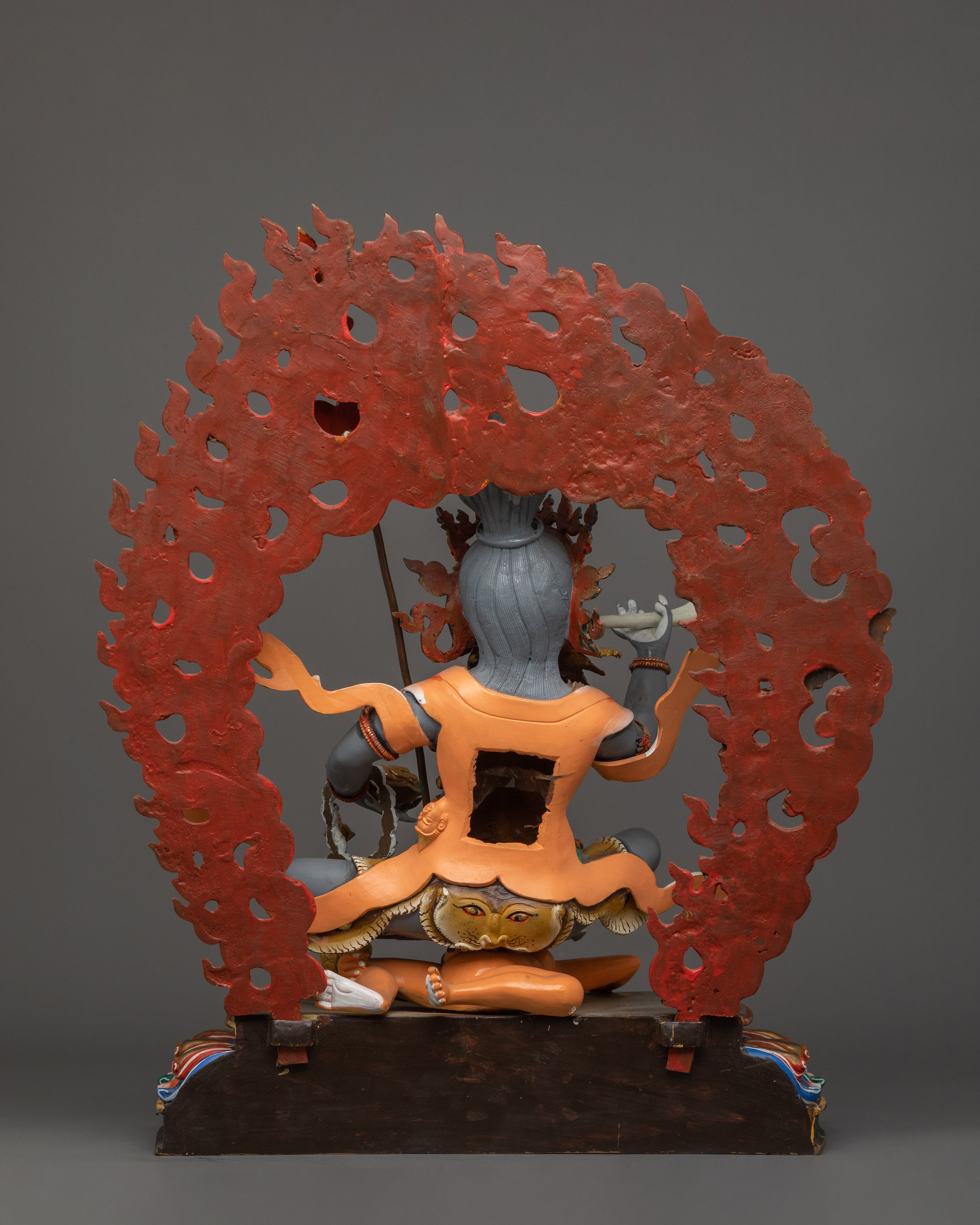 Beautiful Acrylic Painting Brahmanrupa Mahakala Statue | The Protector in Brahmin Form