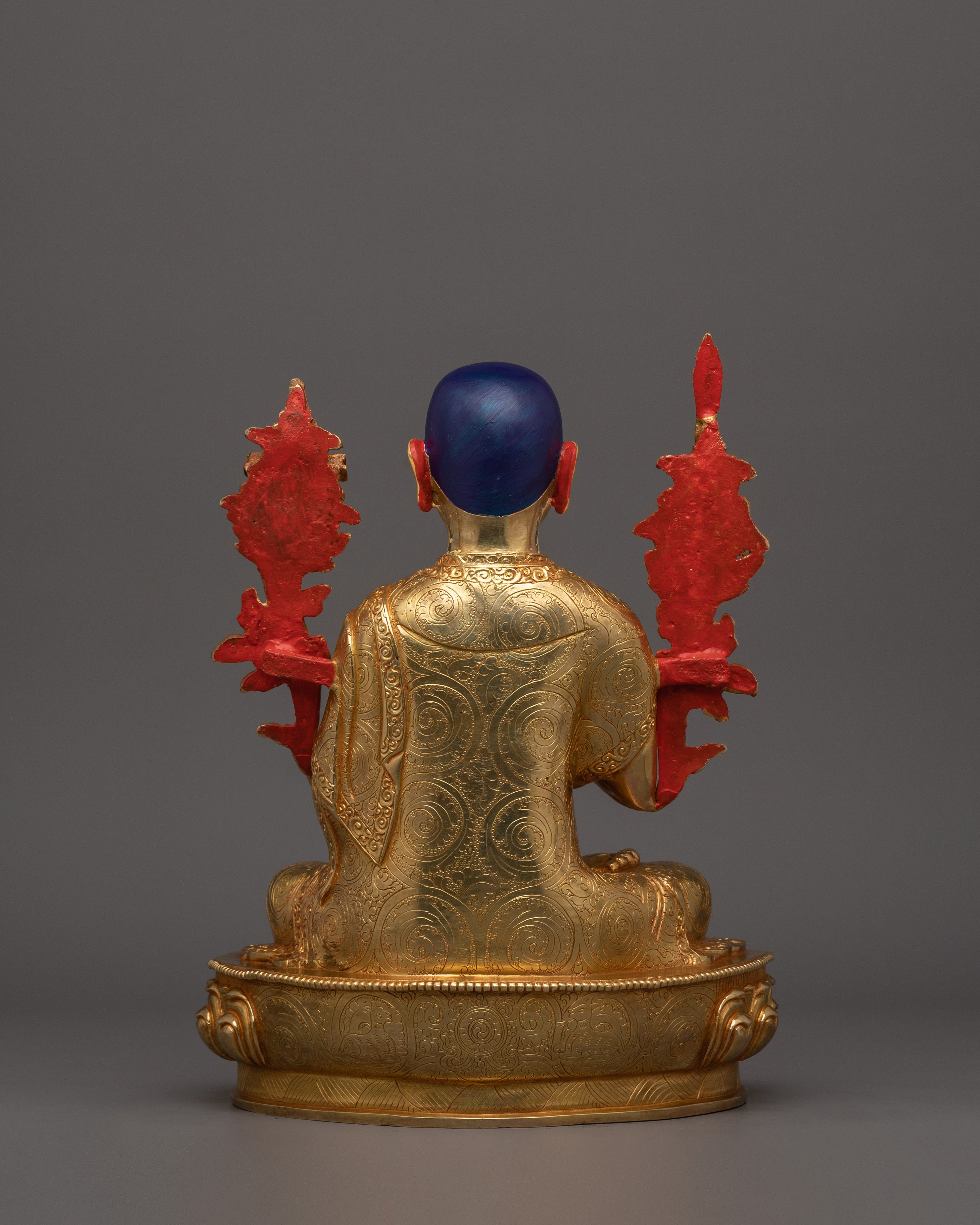 24K Gold Gilded Tsong Khapa Statue | Guru of Tibetan Buddhist Teachings