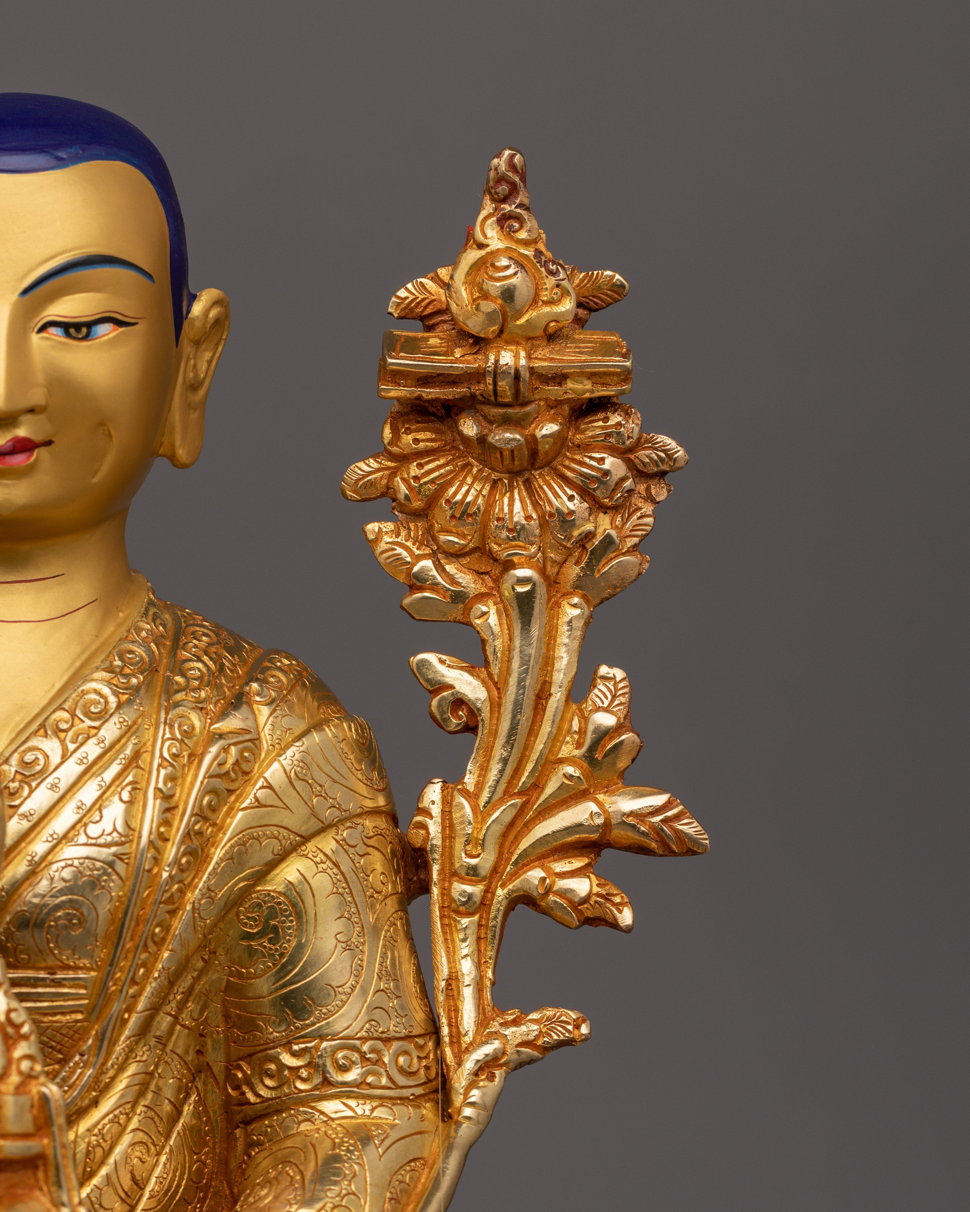 24K Gold Gilded Tsong Khapa Statue | Guru of Tibetan Buddhist Teachings