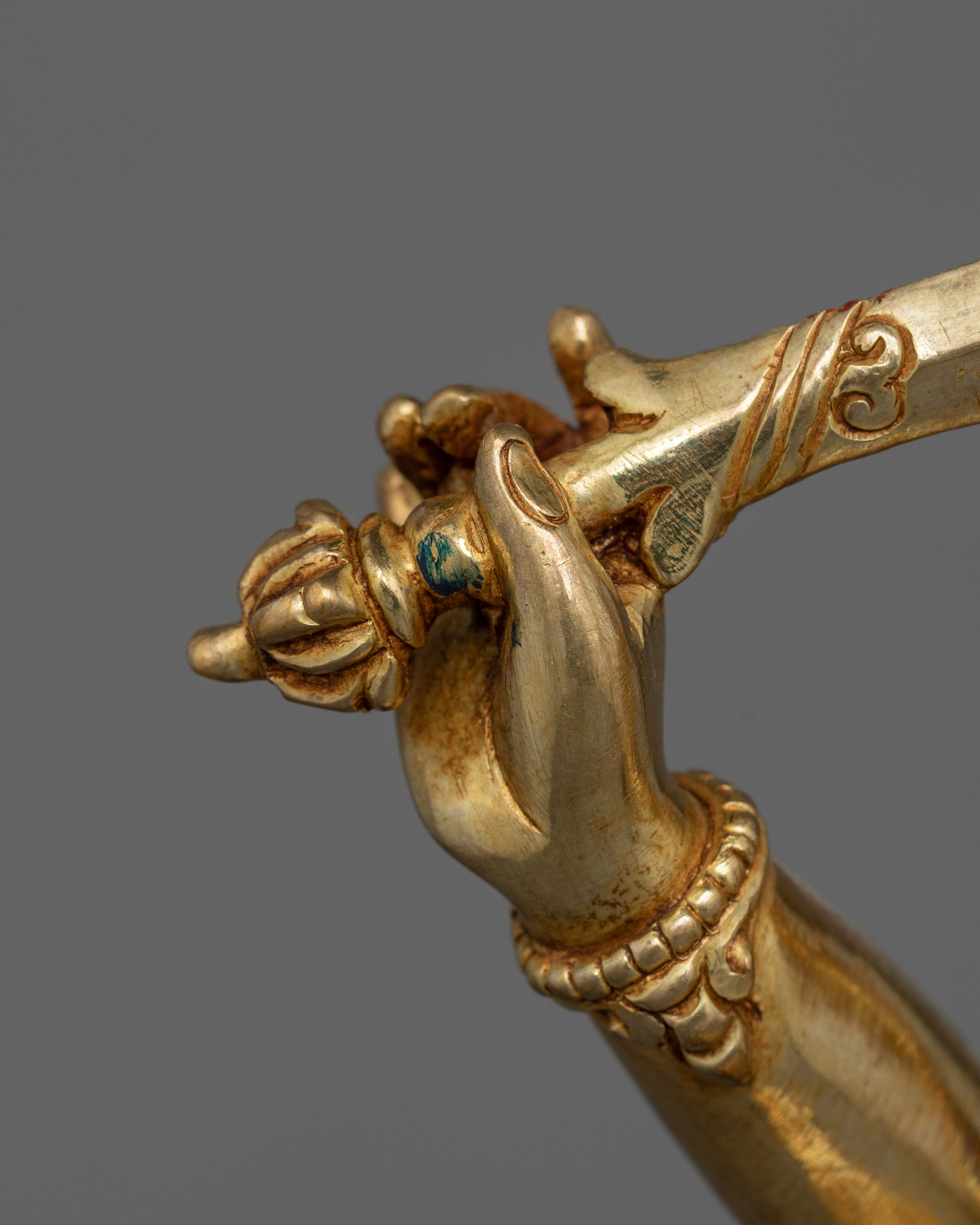 Manjushri with Hand Carved Gemstones Statue | The Embodiment of Wisdom