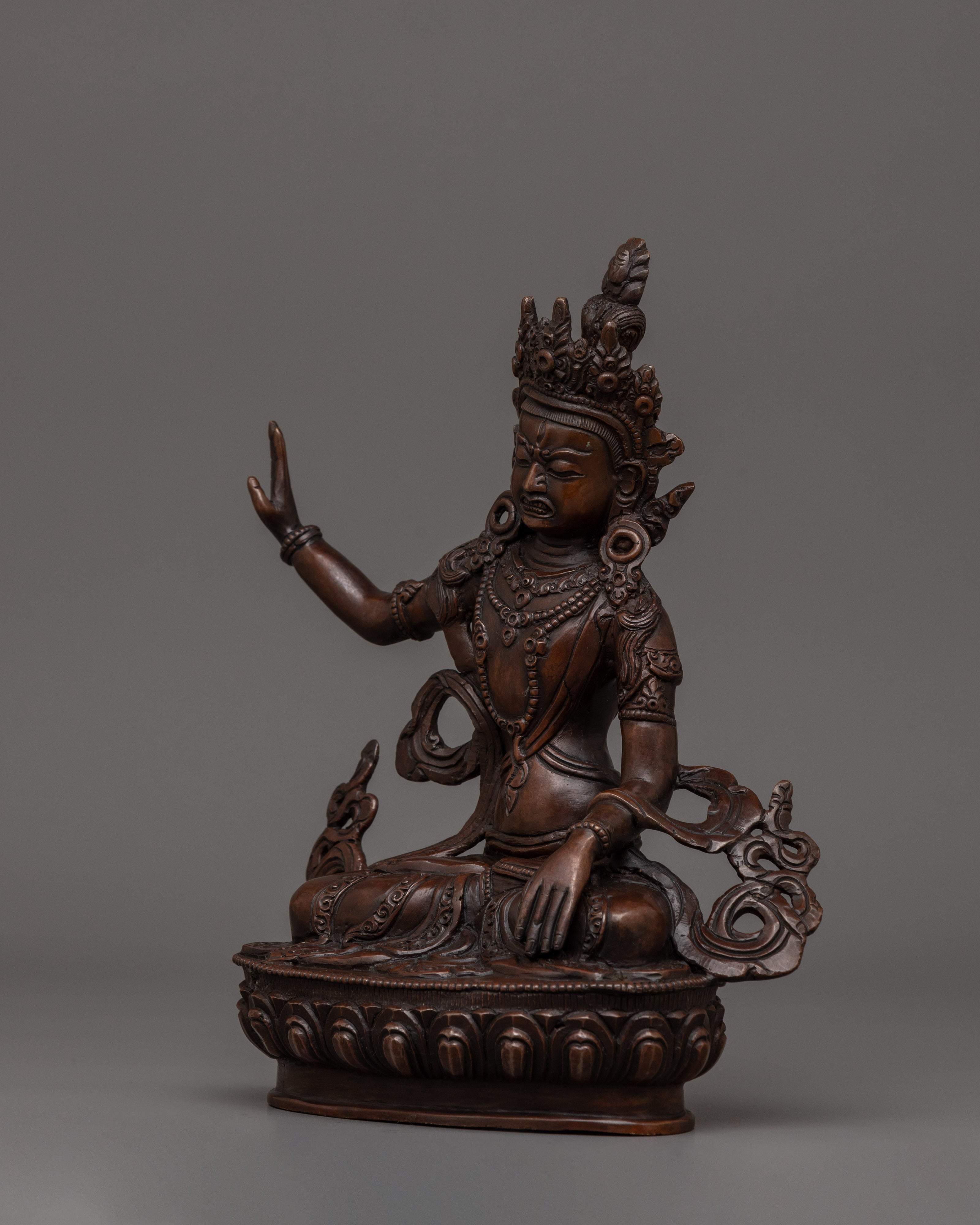 Handmade Statue of Bodhisattva | Oxidized Copper Body